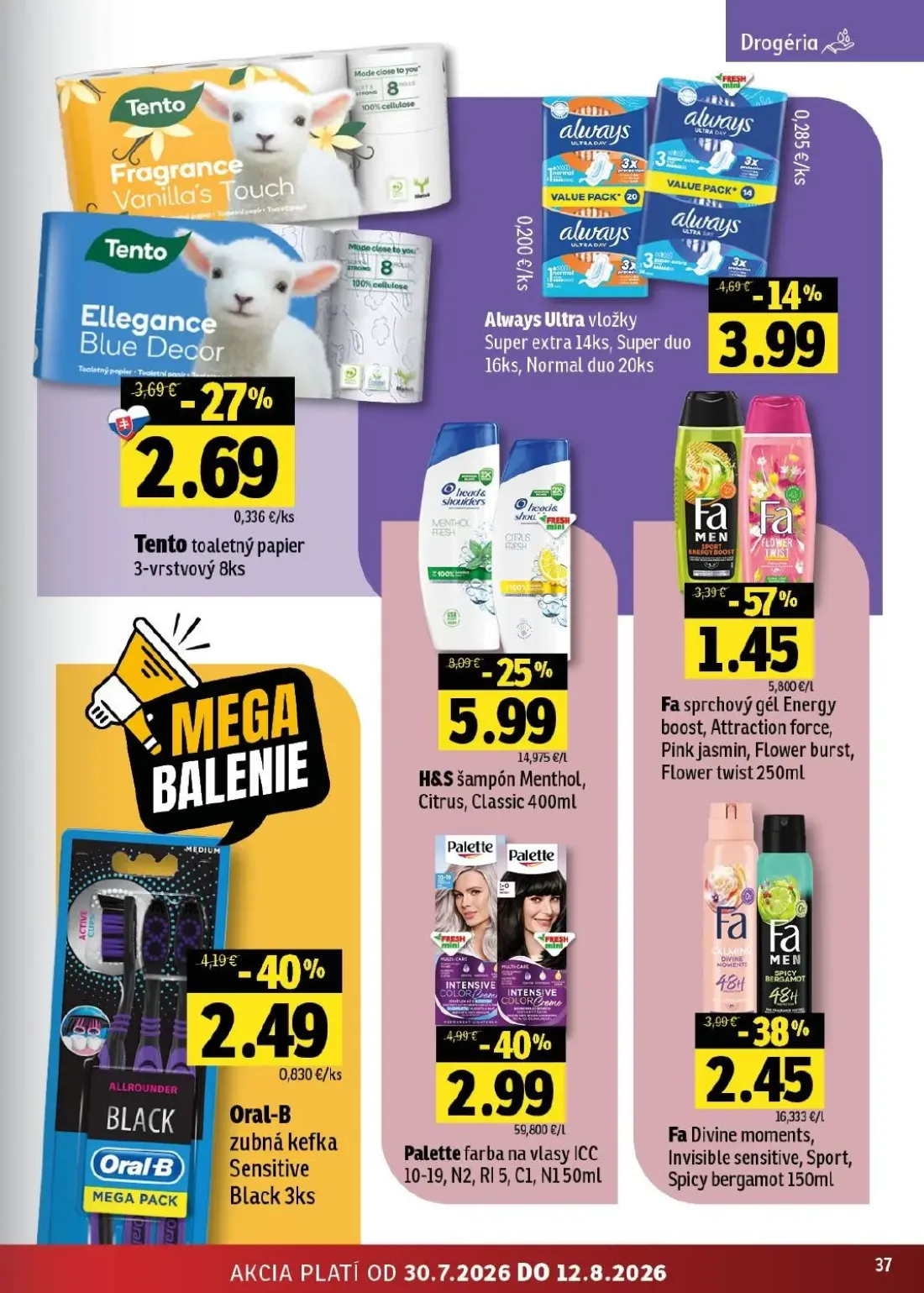 Fresh - západ leták, strana 37 z 46 — H&S šampón Menthol, Citrus, Classic, Palette farba na vlasy ICC 10-19, N2, RI 5, C1, N…