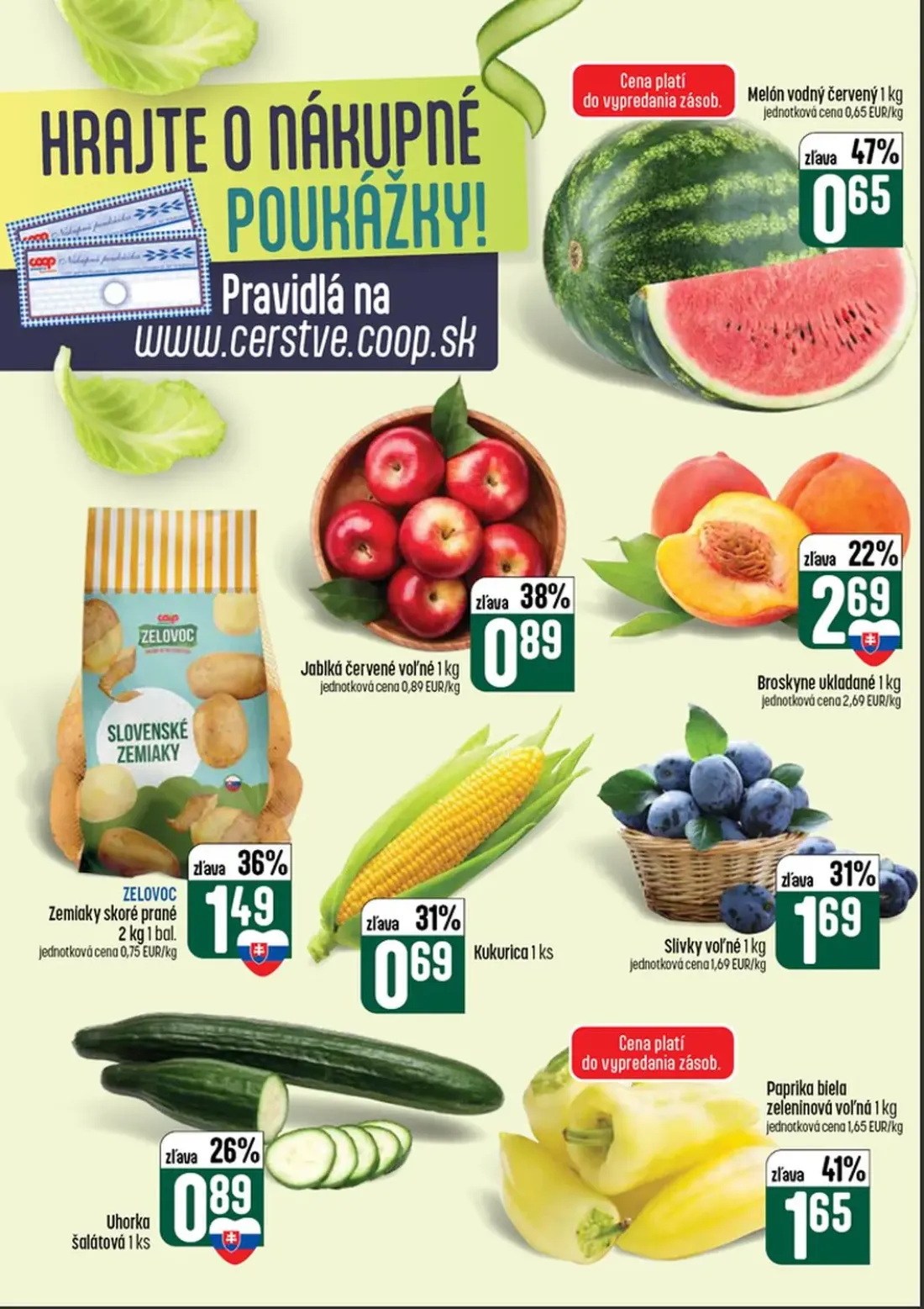 Coop Tempo leták, strana 6 z 60 — Uhorka šalátová, Paprika biela zeleninová voľná