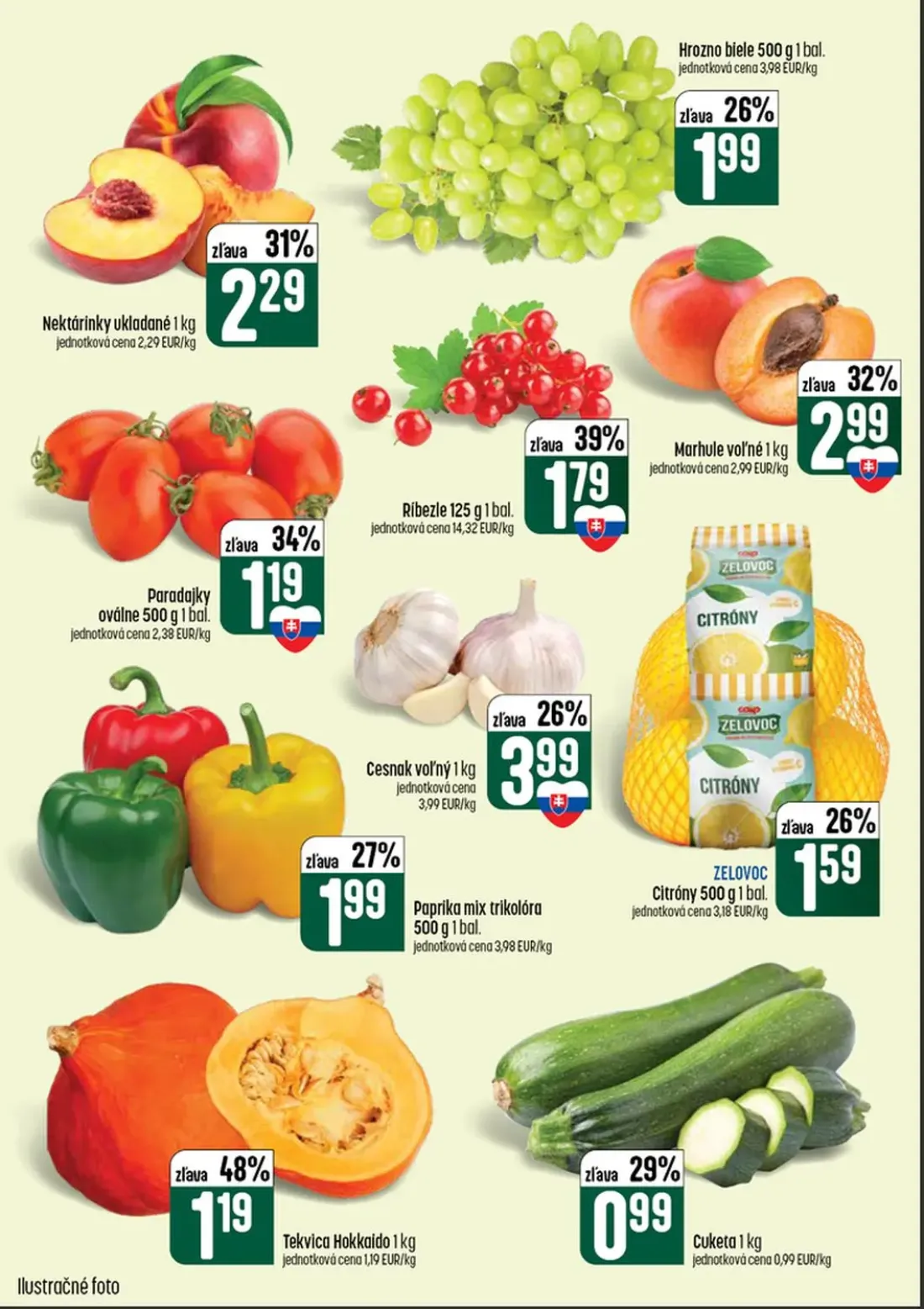 Coop Tempo leták, strana 7 z 60 — Cesnak voľný, Paprika mix trikolóra, ZELOVOC Citróny