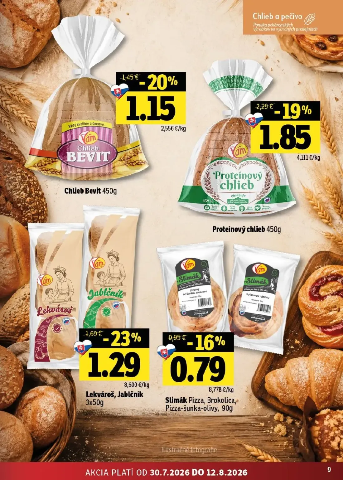 Fresh východ leták, strana 9 z 52 — Proteínový chlieb, Lekvároš, Jablčník, Chlieb Bevit