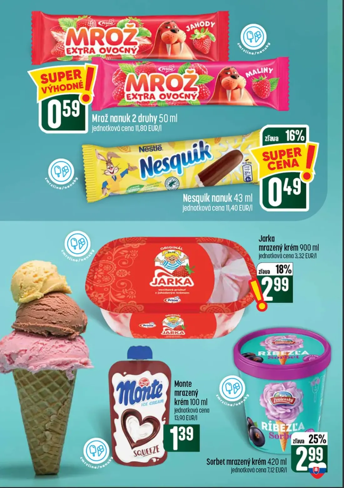 Coop Tempo leták, strana 20 z 60 — Mrož nanuk, Nesquik nanuk, Jarka mrazený krém