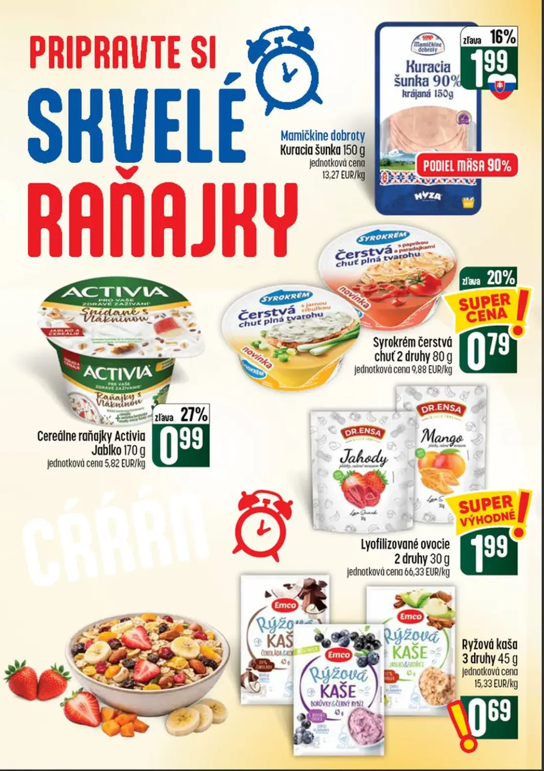 Coop Tempo leták, strana 26 z 60 — Cereálne raňajky Activia Jablko, Ryžová kaša