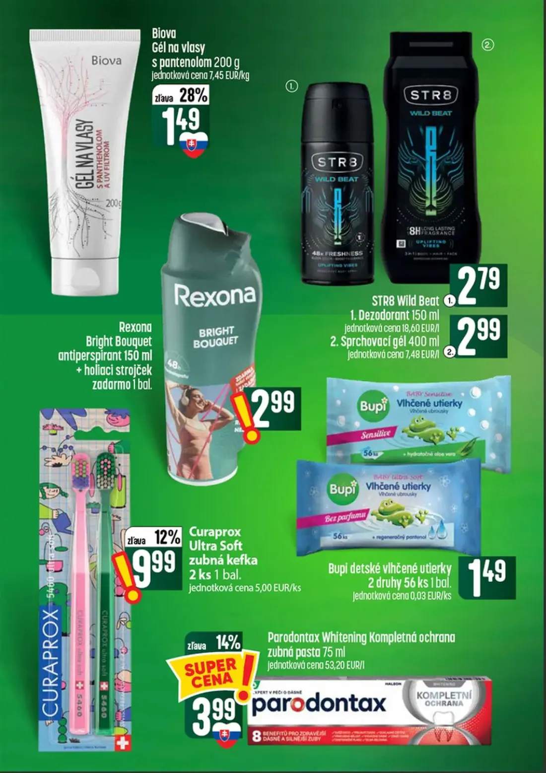 Coop Tempo leták, strana 58 z 60 — Biova Gél na vlasy s pantenolom, STR8 Wild Beat Dezodorant, STR8 Wild Beat Sprchovací gél