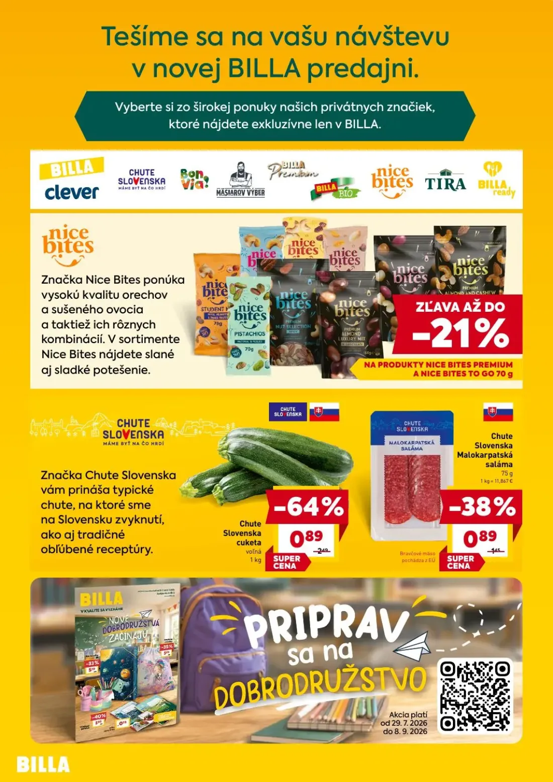 Billa leták, strana 2 z 4 — cuketa, Malokarpatská saláma
