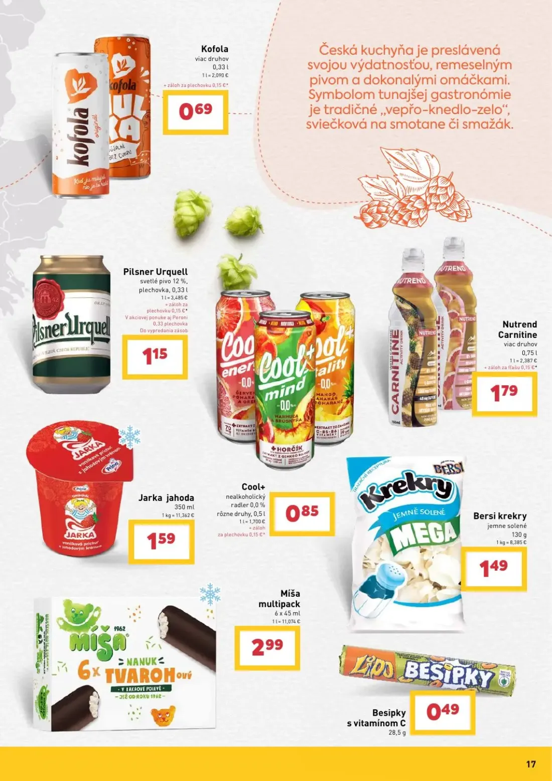 Billa leták, strana 17 z 27 — Cool+ nealkoholický radler 0,0%, Míša multipack