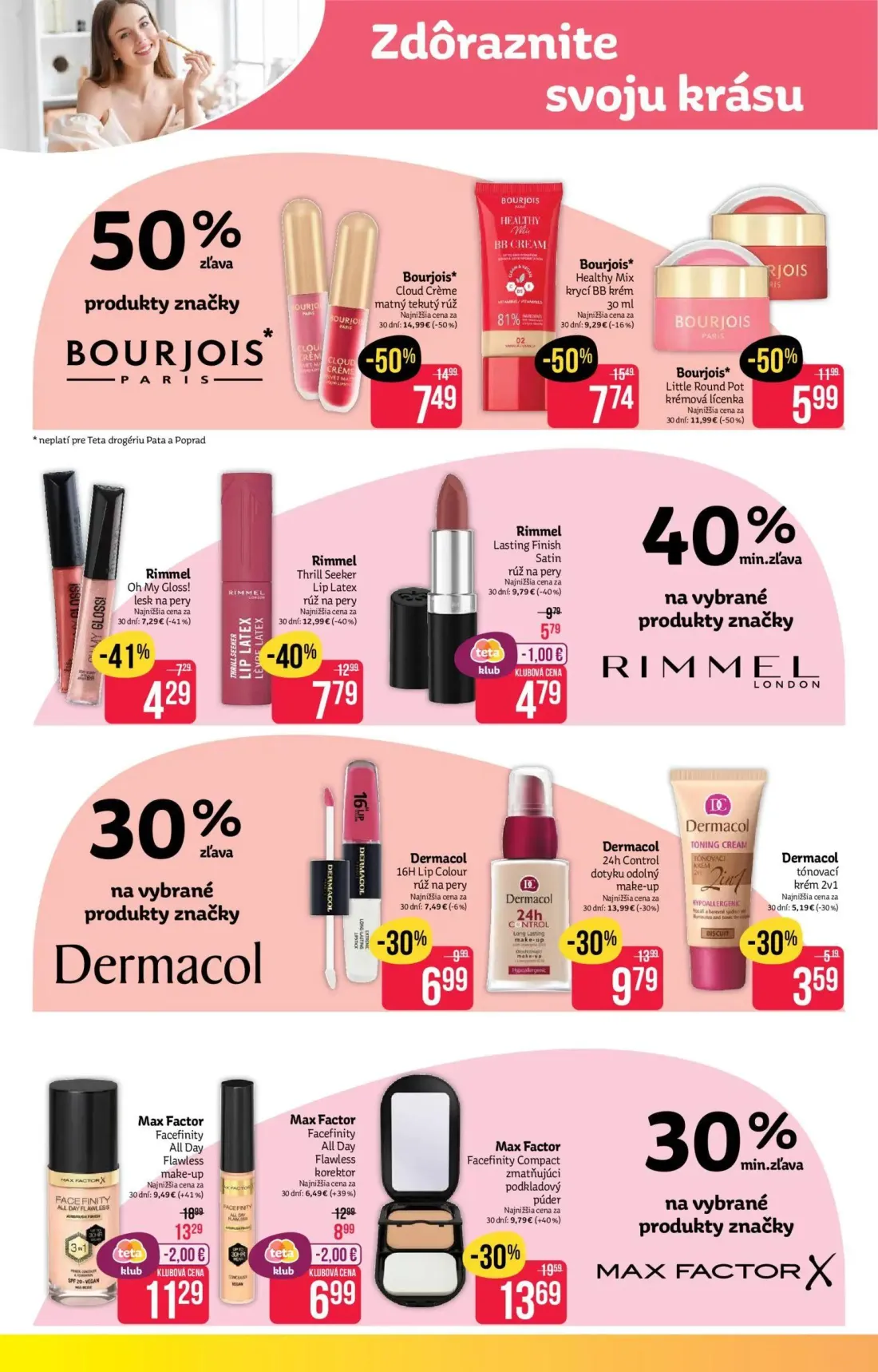 Teta Drogerie leták, strana 2 z 18 — Healthy Mix krycí BB krém, Facefinity All Day Flawless make-up, Cloud Crème matný tekut…