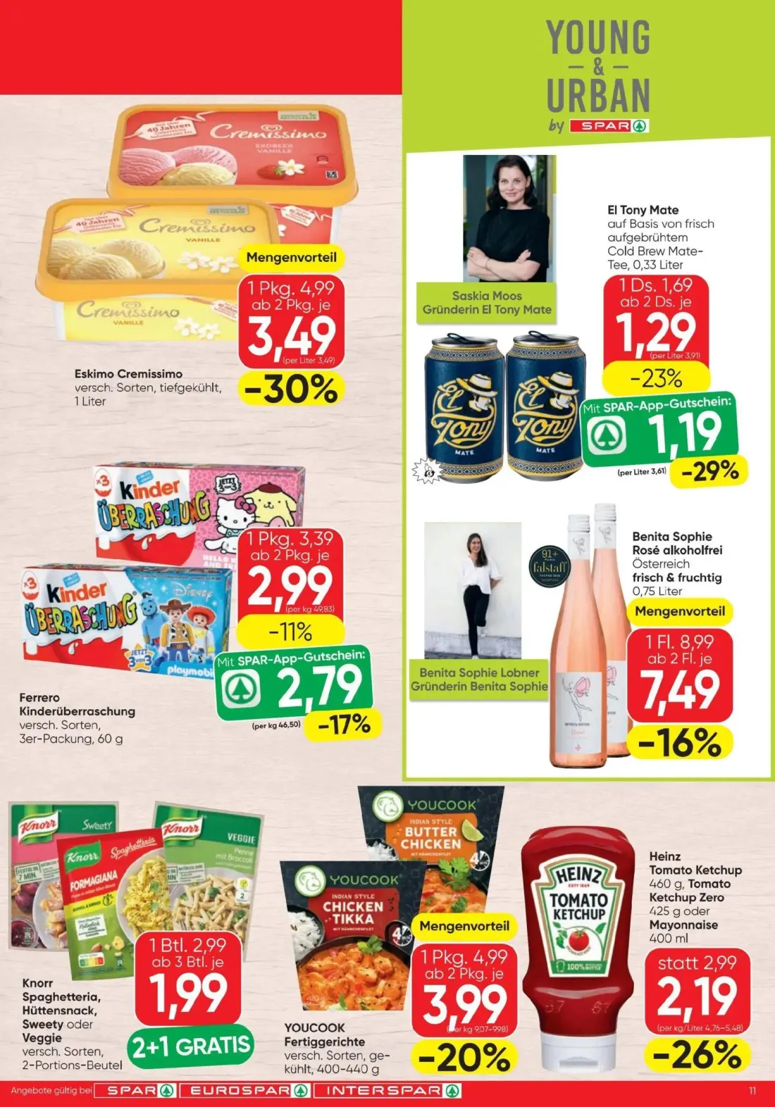 Spar Prospekt, Seite 11 von 16 — Ferrero Kinderüberraschung, El Tony Mate