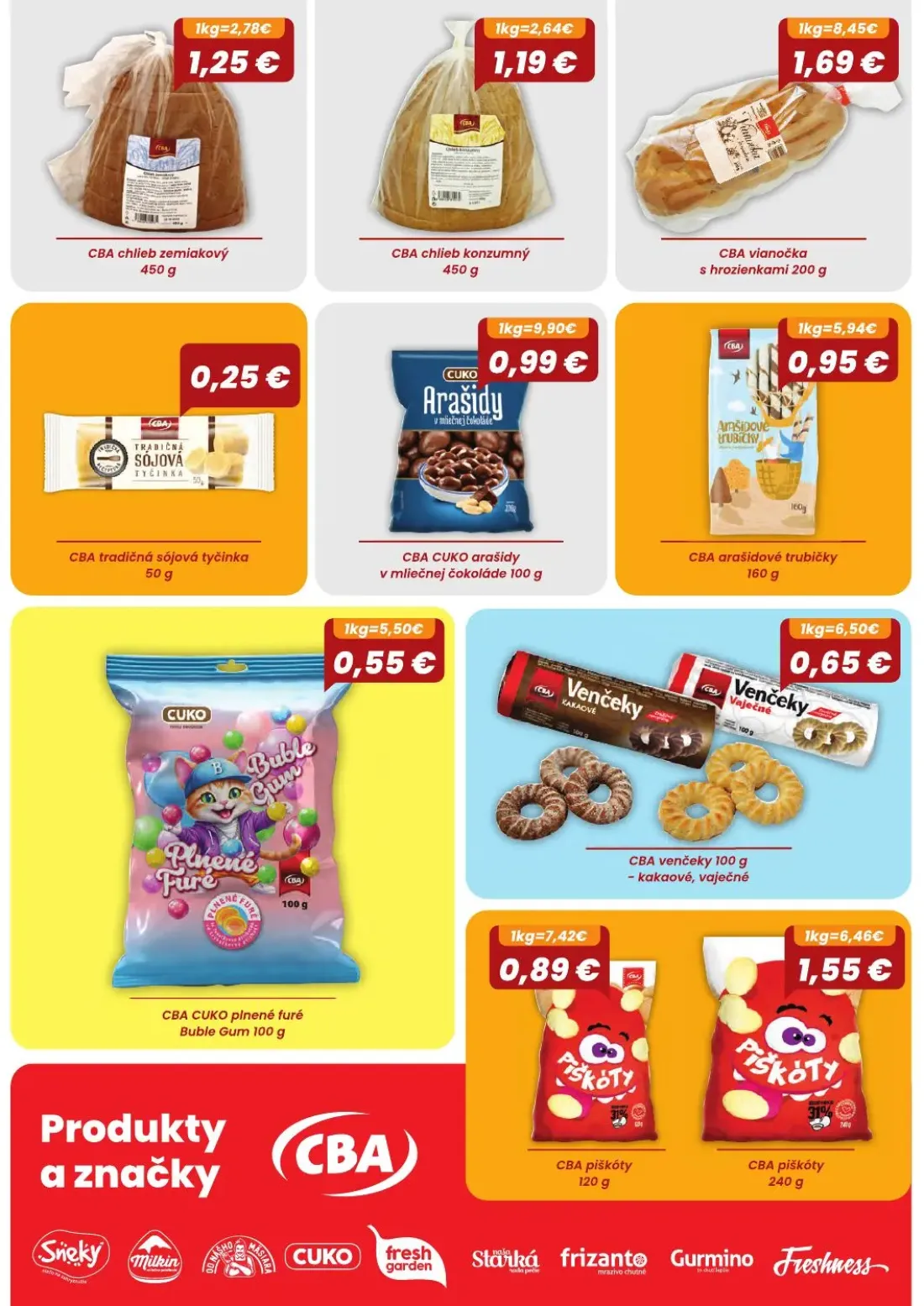 Cba Komfos leták, strana 28 z 32 — CBA chlieb zemiakový, CBA chlieb konzumný, CBA vianočka s hrozienkami
