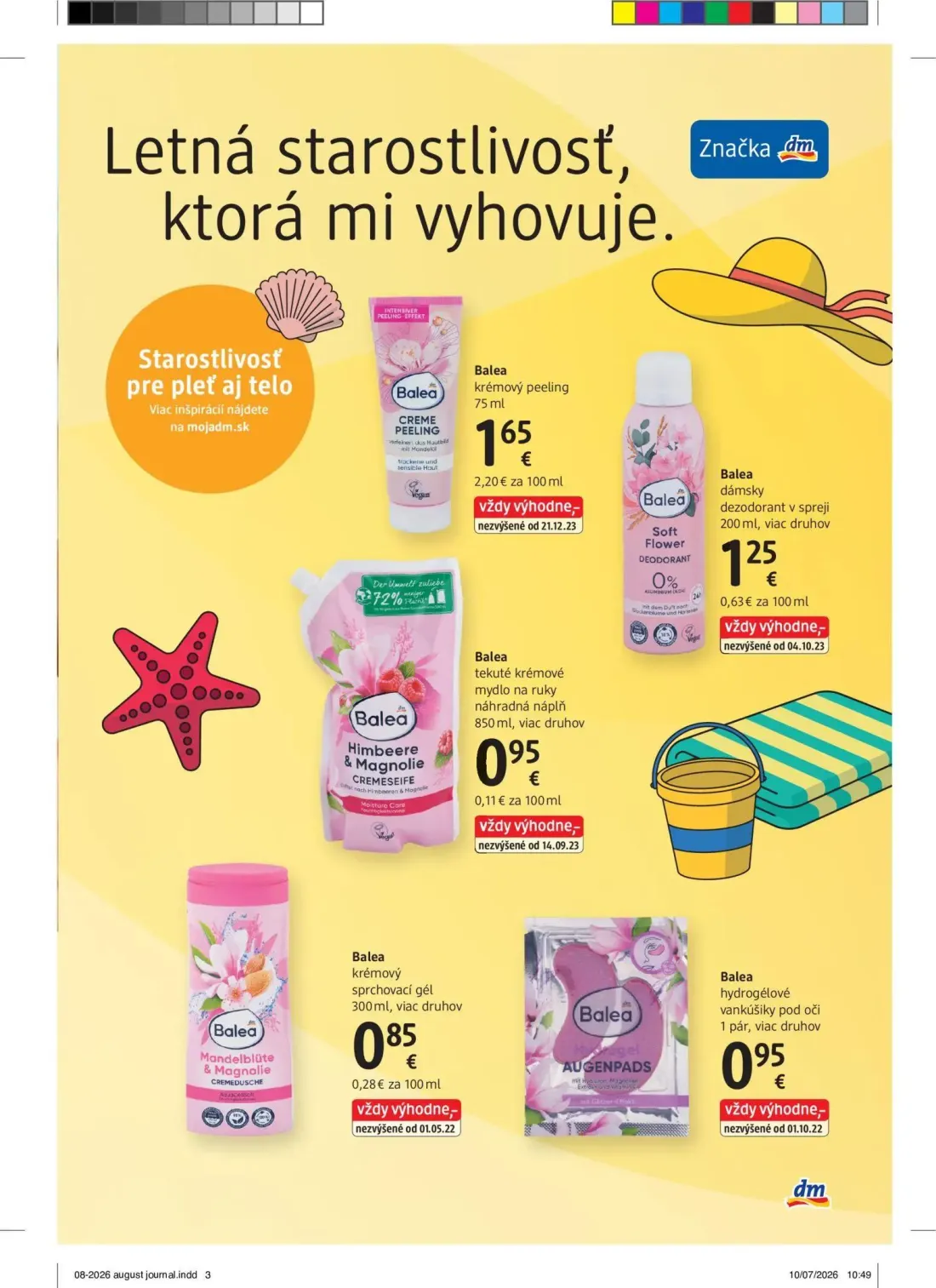 DM Drogerie leták, strana 3 z 32 — Balea krémový peeling, Balea dámsky dezodorant v spreji, Balea tekuté krémové mydlo na ru…