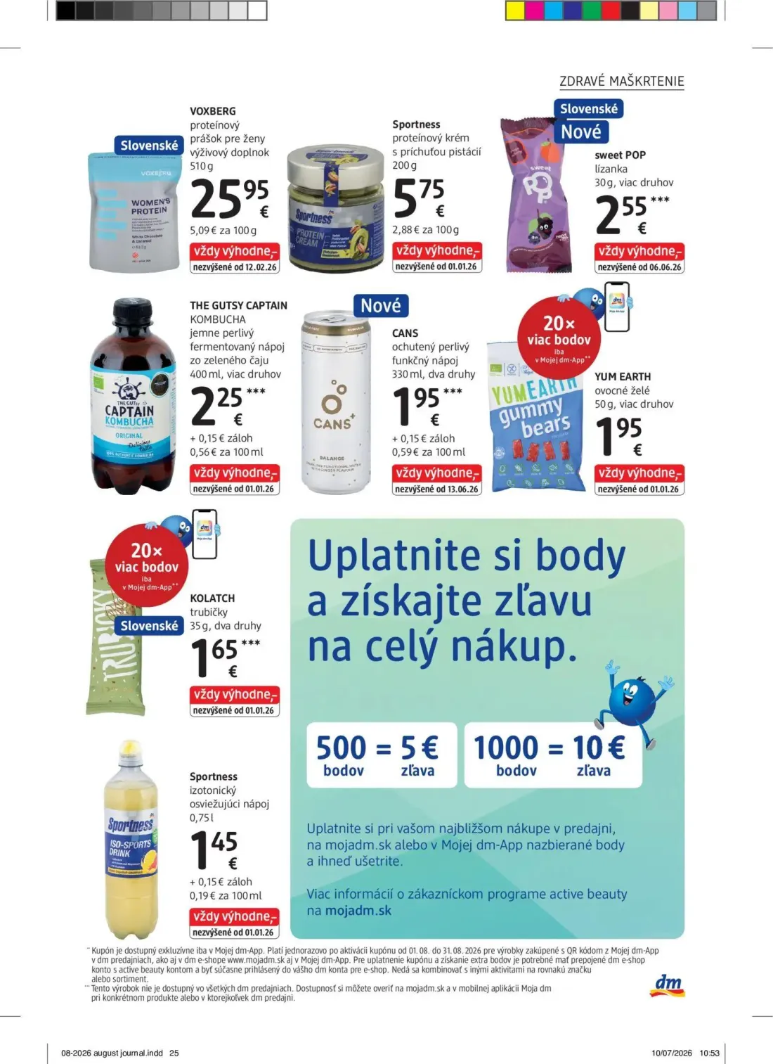 DM Drogerie leták, strana 25 z 32 — VOXBERG proteínový prášok pre ženy výživový doplnok, Sportness proteínový krém s príchuť…