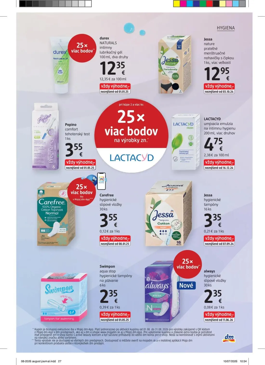 DM Drogerie leták, strana 27 z 32 — durex NATURALS intímny lubrikačný gél, Jessa nature prateľné menštruačné nohavičky s čip…