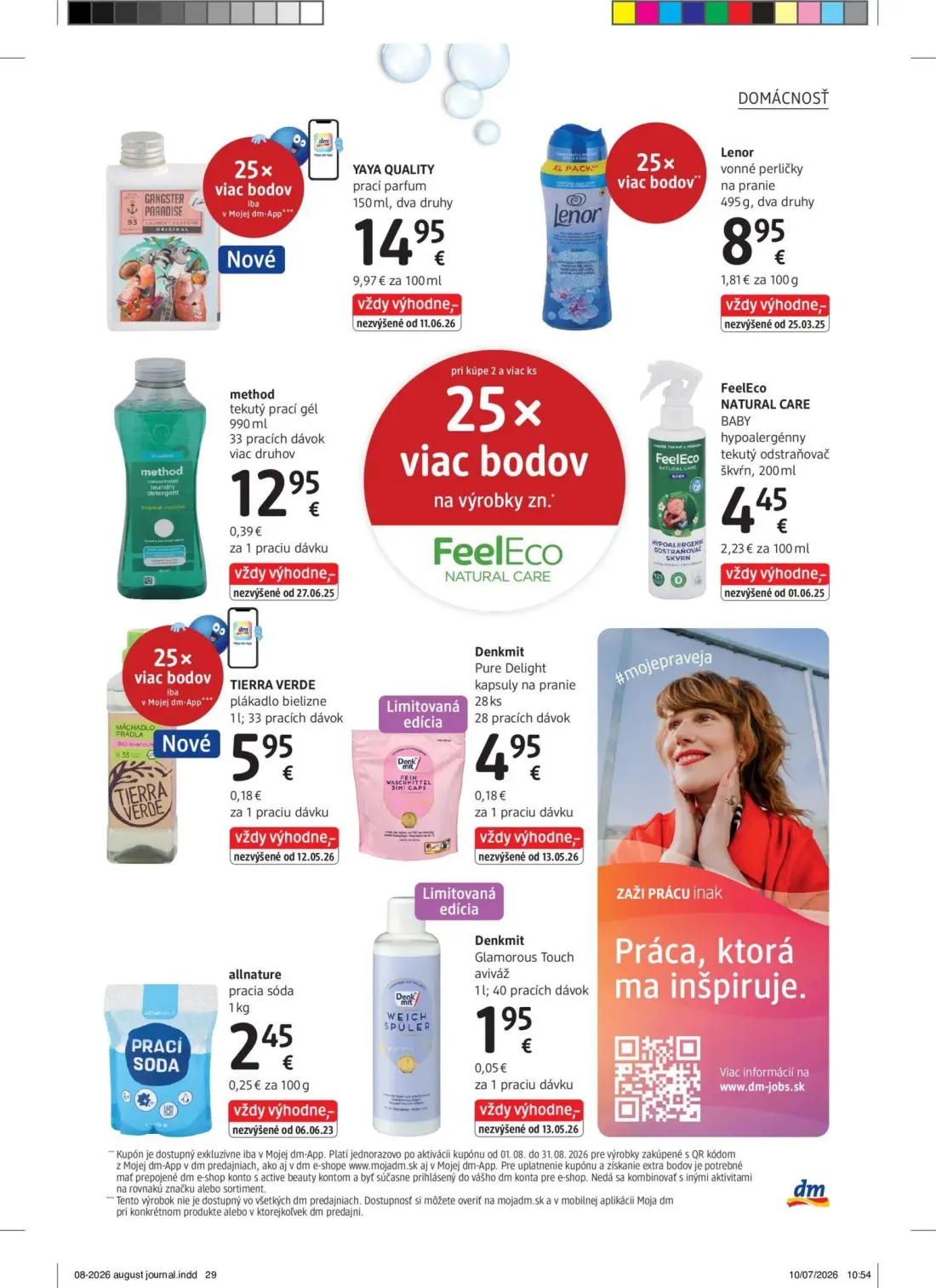 DM Drogerie leták, strana 29 z 32 — YAYA QUALITY prací parfum, Lenor vonné perličky na pranie, method tekutý prací gél