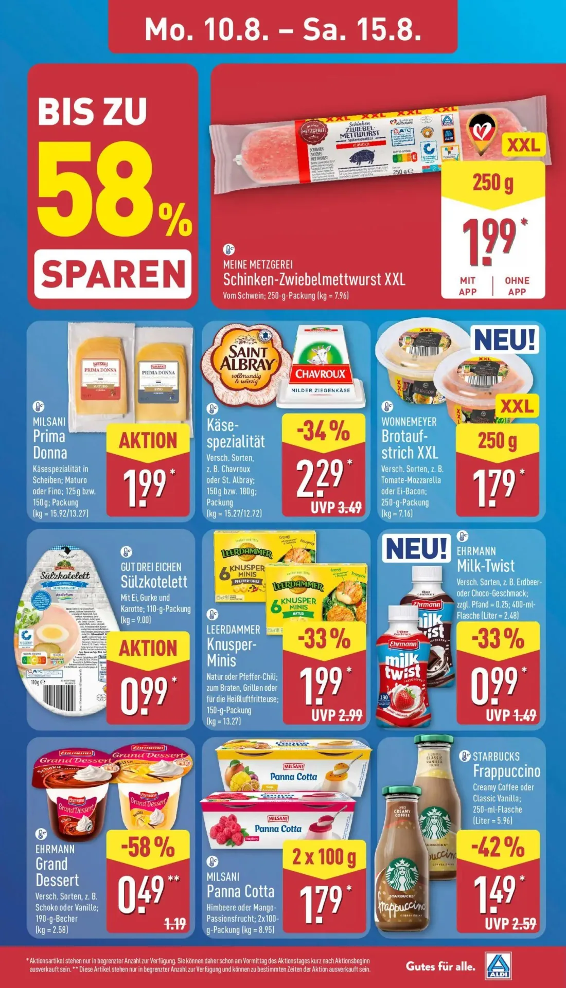 Aldi Nord Prospekt, Seite 7 von 41 — MILSANI Prima Donna, WONNEMEYER Brotaufstrich XXL