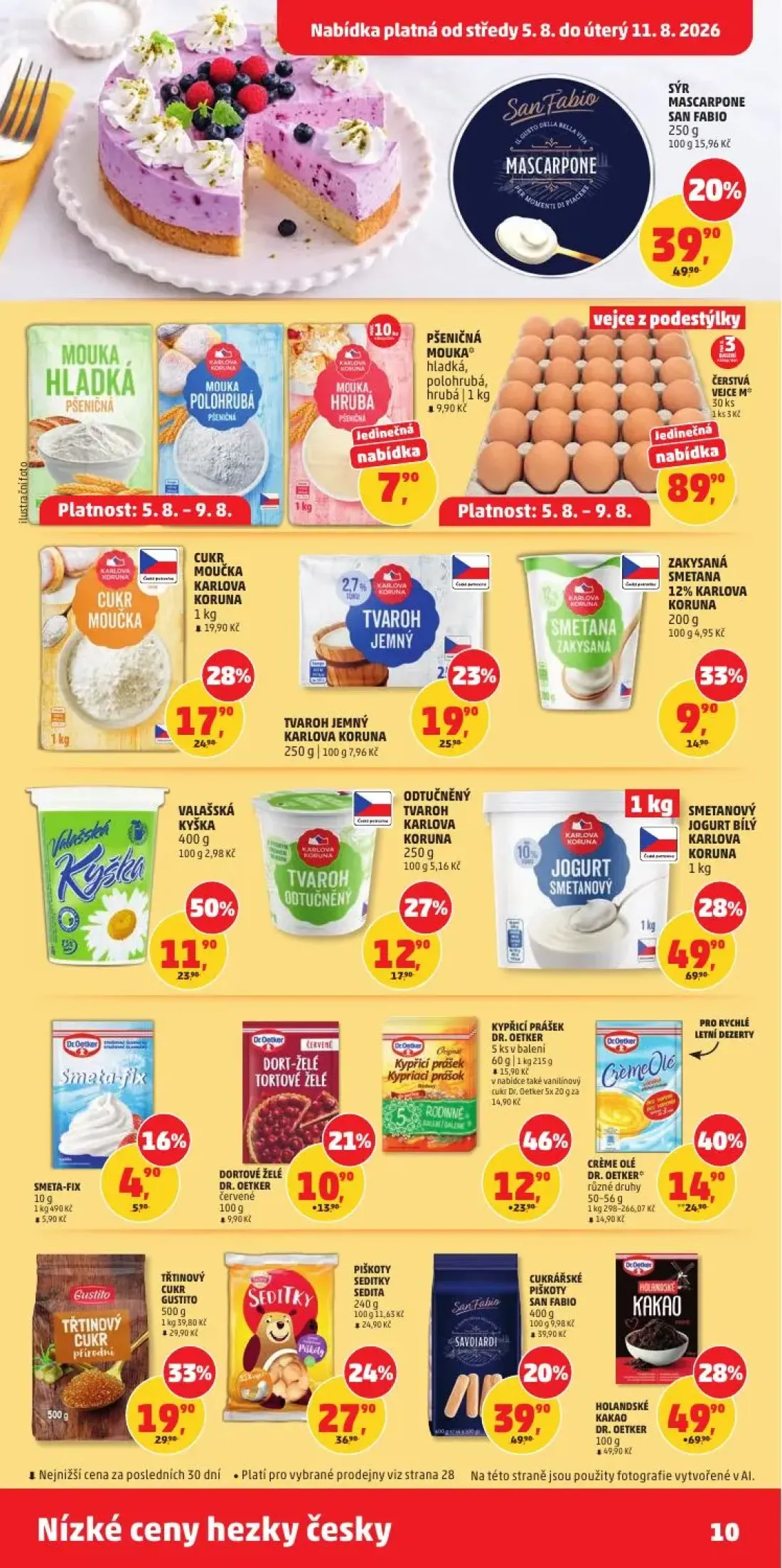 PENNY leták, strana 10 z 34 — SMETANOVÝ JOGURT BÍLÝ KARLOVA KORUNA, HOLANDSKÉ KAKAO DR. OETKER, VALAŠSKÁ KYŠKA