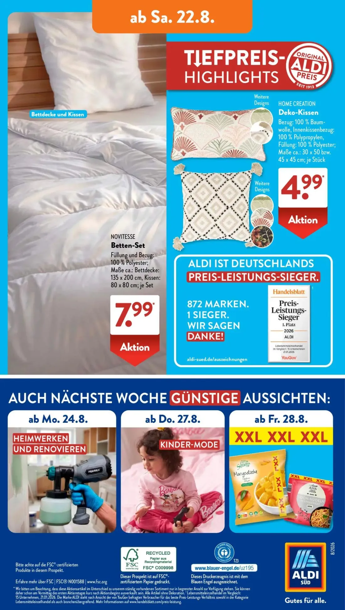 Aldi Süd Prospekt, Seite 15 von 22 — Deko-Kissen, Betten-Set