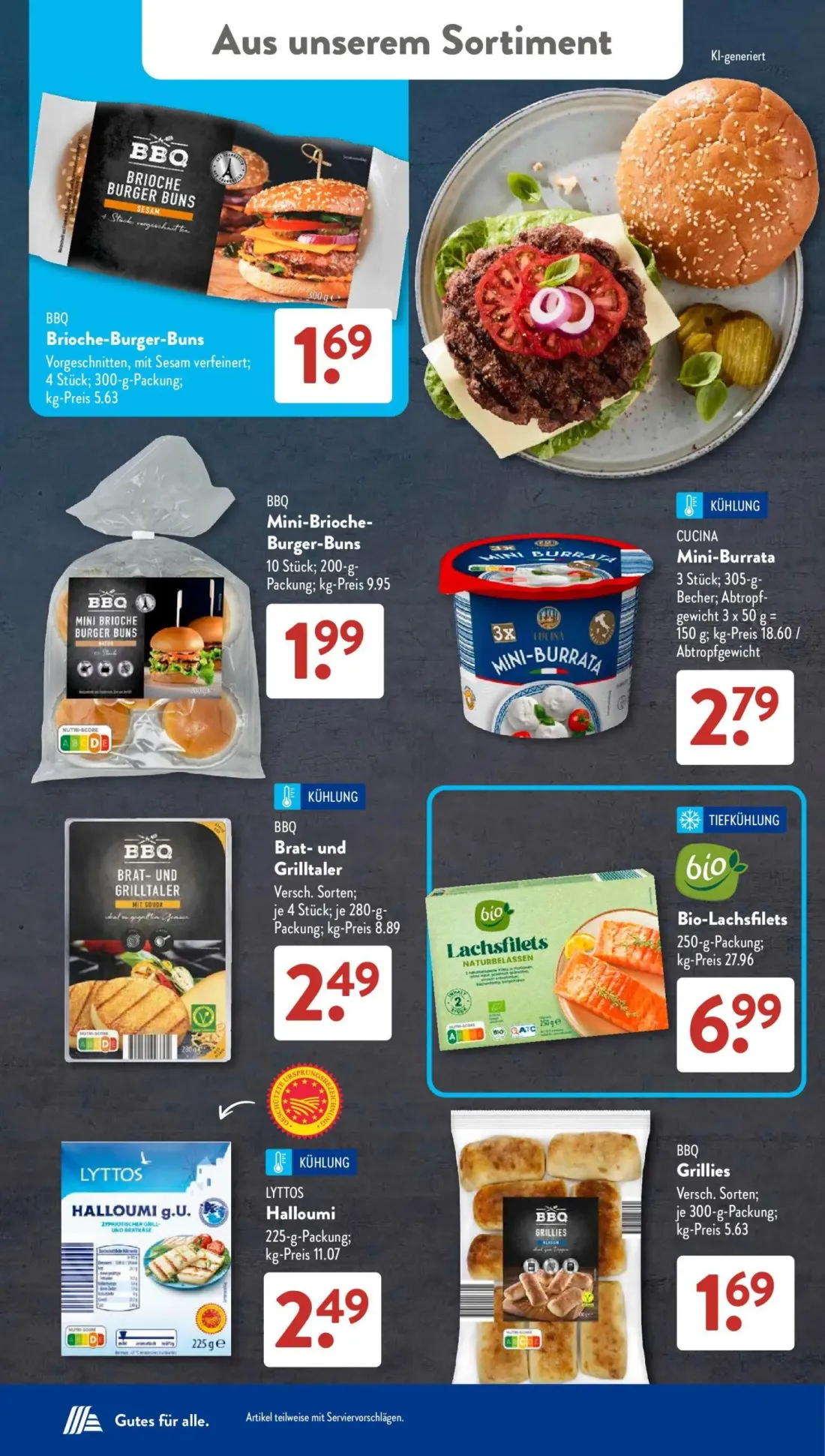 Aldi Süd Prospekt, Seite 18 von 22 — BBQ Brioche-Burger-Buns, BBQ Mini-Brioche-Burger-Buns, CUCINA Mini-Burrata