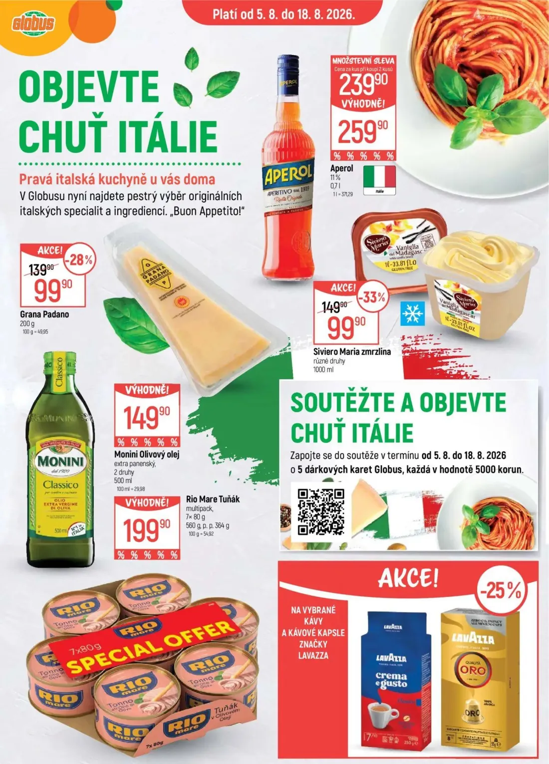 GLOBUS leták, strana 9 z 43 — Siviero Maria zmrzlina, Grana Padano, Aperol