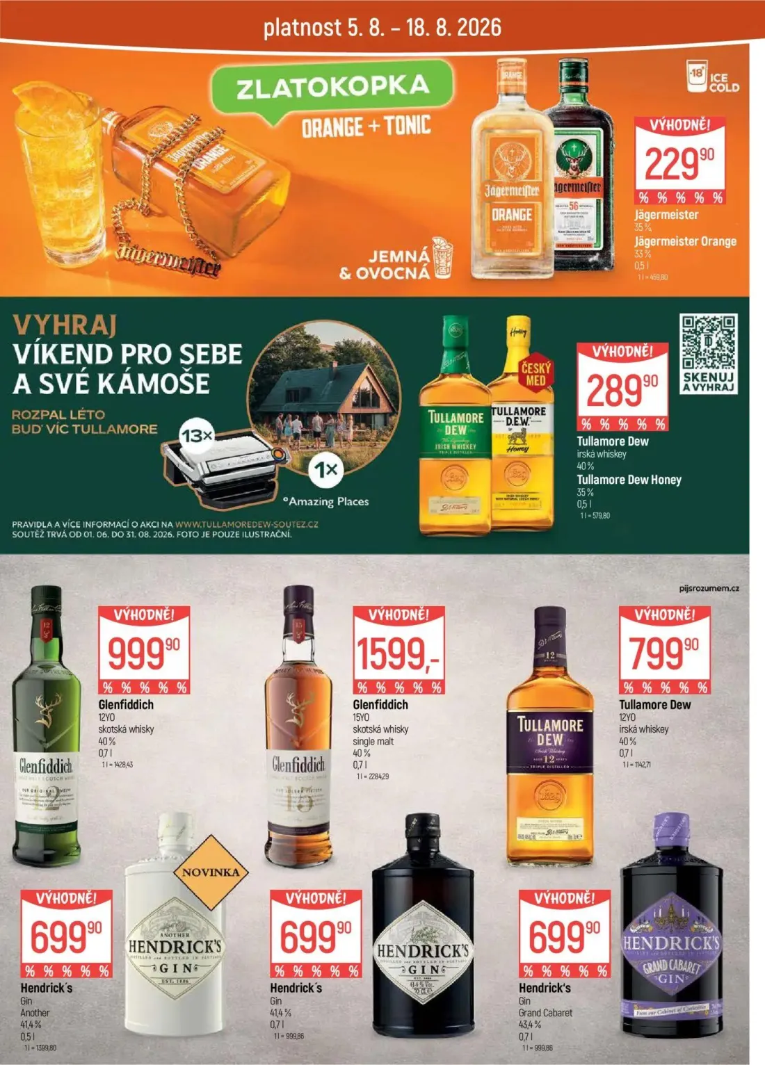 GLOBUS leták, strana 25 z 43 — Jägermeister, Tullamore Dew, Glenfiddich