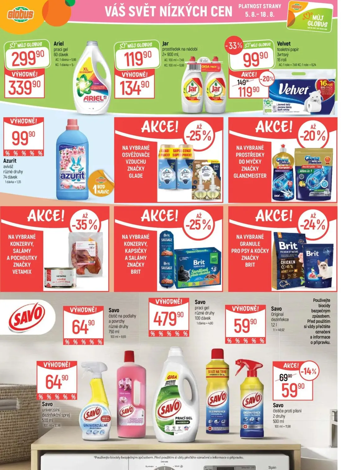 GLOBUS leták, strana 30 z 43 — Velvet toaletní papír, Ariel prací gel, Jar prostředek na nádobí