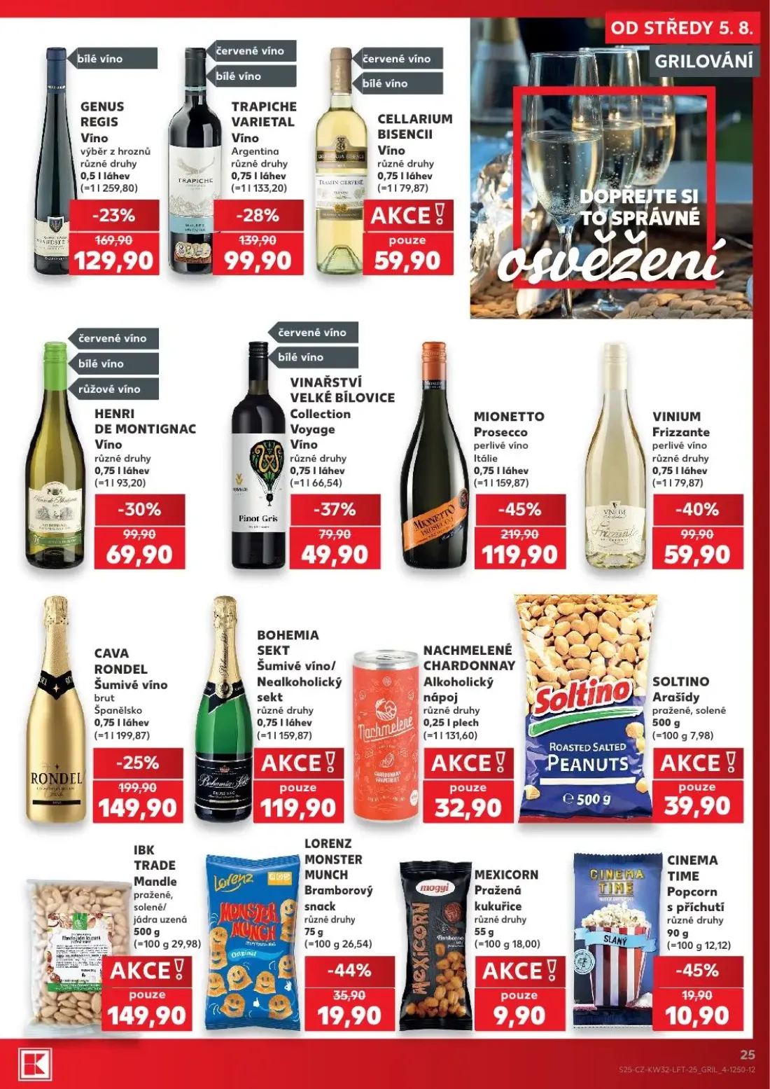 Kaufland leták, strana 25 z 54 — MIONETTO Prosecco, CAVA RONDEL Šumivé víno, GENUS REGIS Víno