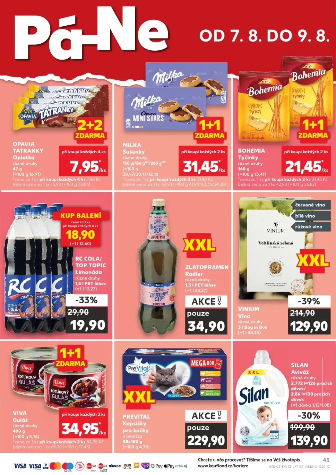 Kaufland leták, strana 45 z 54 — VINIUM Víno, SILAN Aviváž, VIVA Guláš