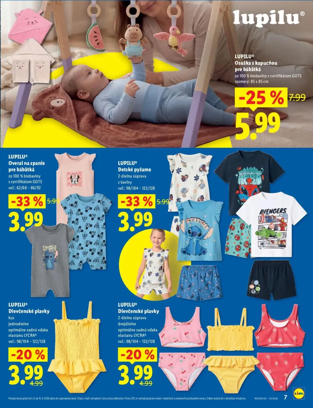 Lidl leták, strana 7 z 8 — LUPILU® Detské pyžamo, LUPILU® Overal na spanie pre bábätká