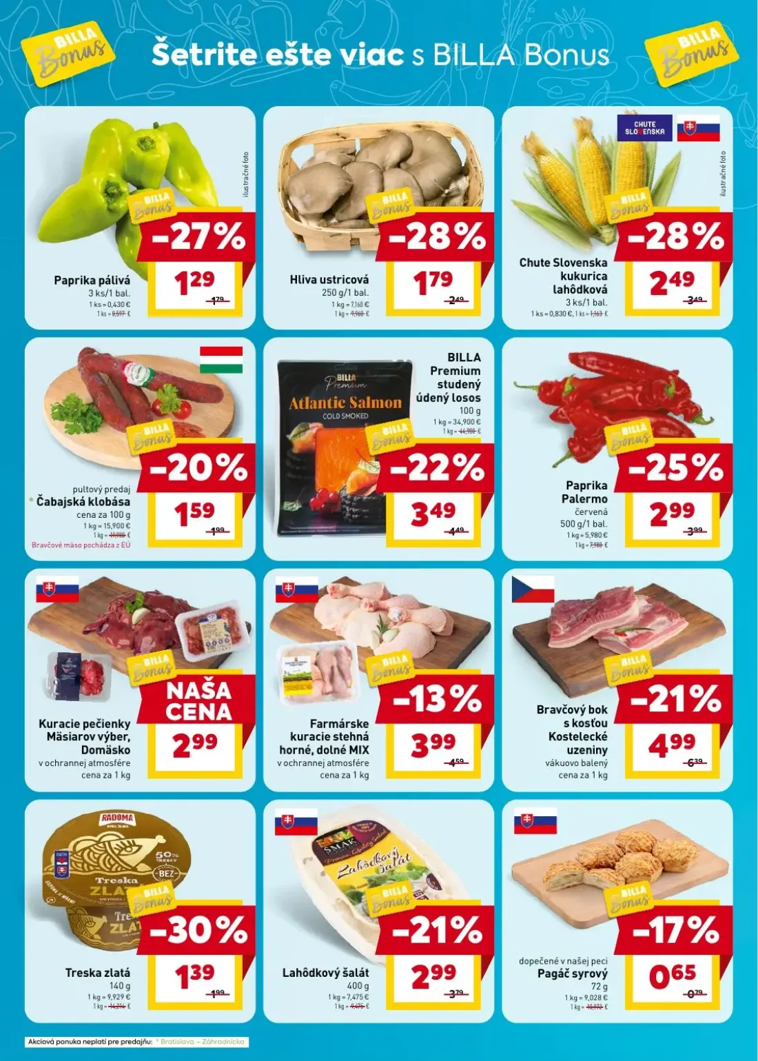Billa leták, strana 2 z 8 — Bravčový bok s kosťou Kostelecké uzeniny