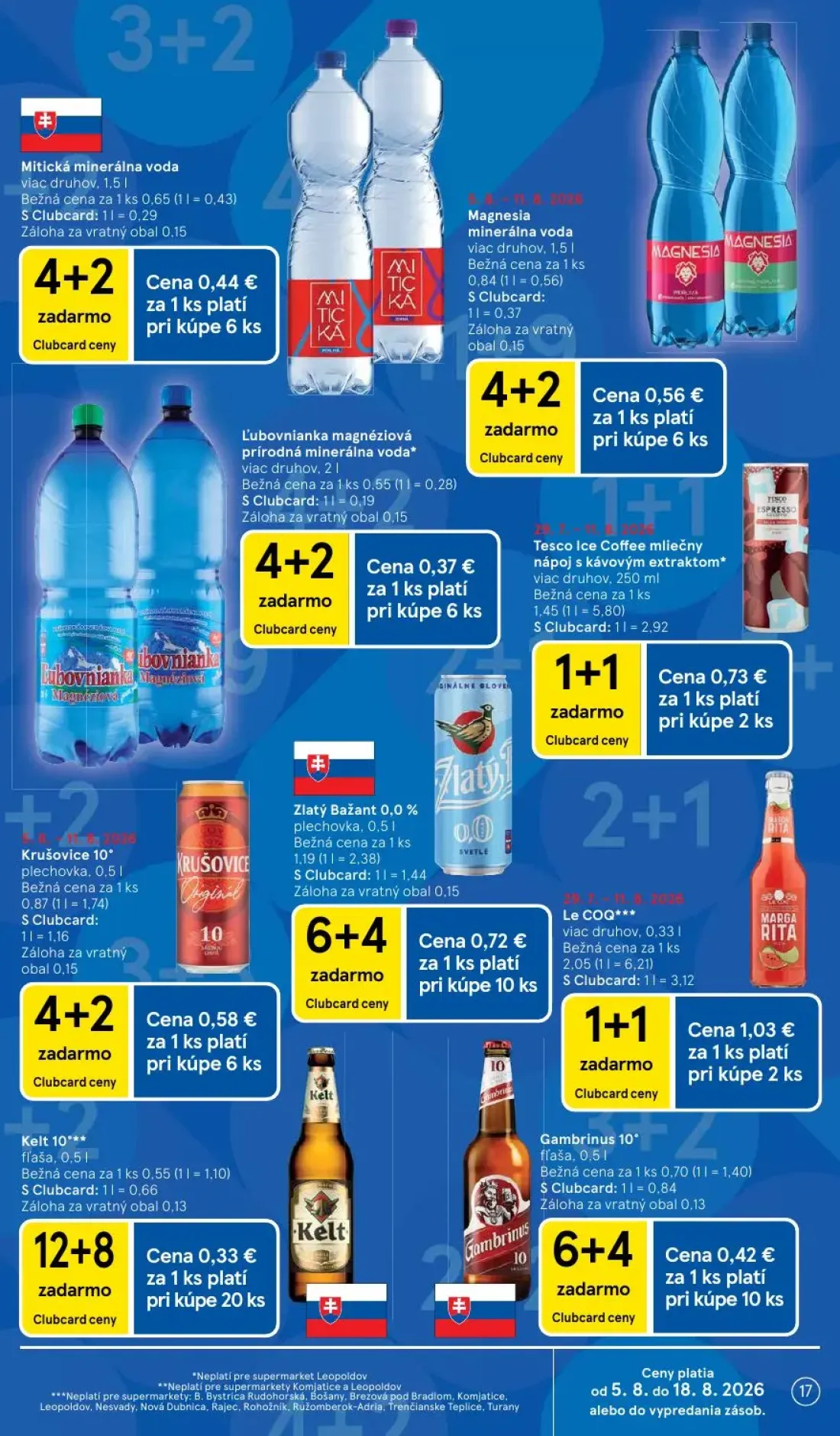 Tesco Supermarket leták, strana 17 z 29 — Le COQ, Zlatý Bažant 0,0%, Krušovice 10°