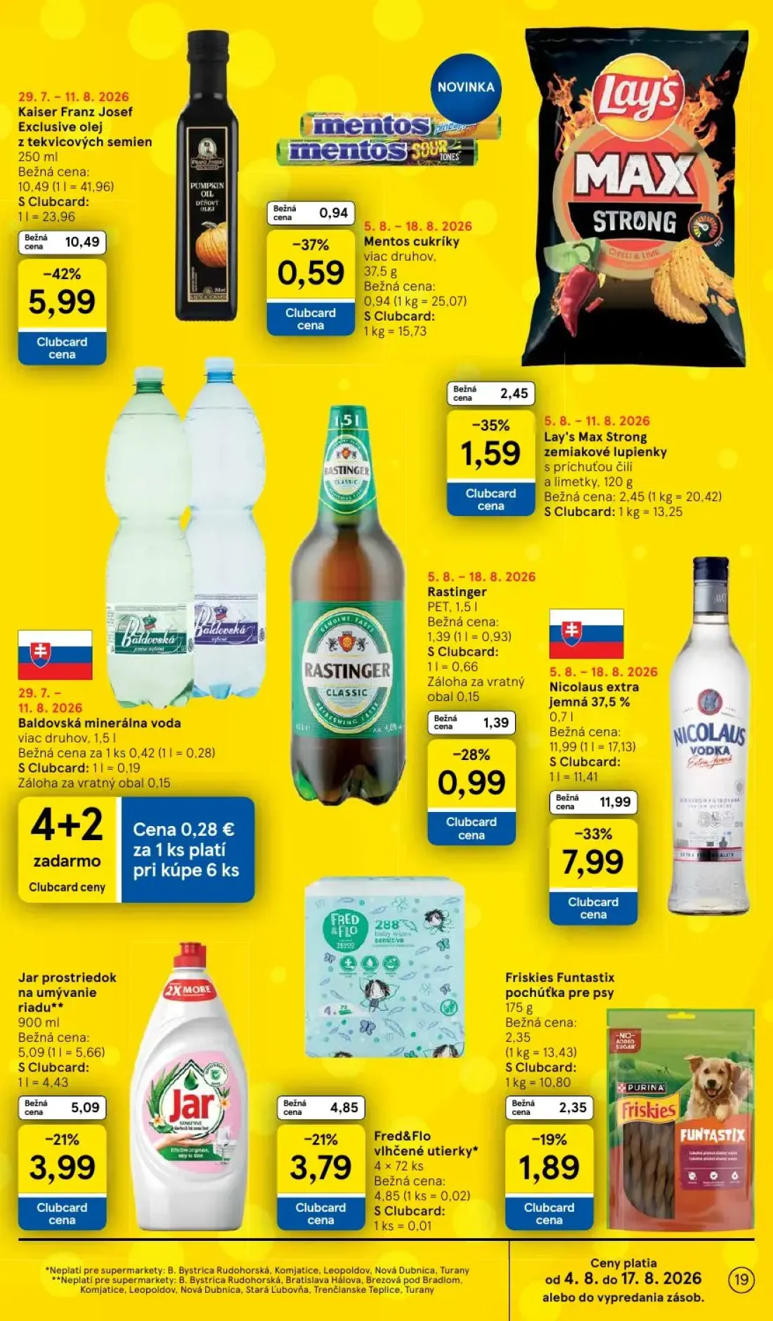 Tesco Supermarket leták, strana 19 z 29 — Kaiser Franz Josef Exclusive olej z tekvicových semien, Jar prostriedok na umývani…