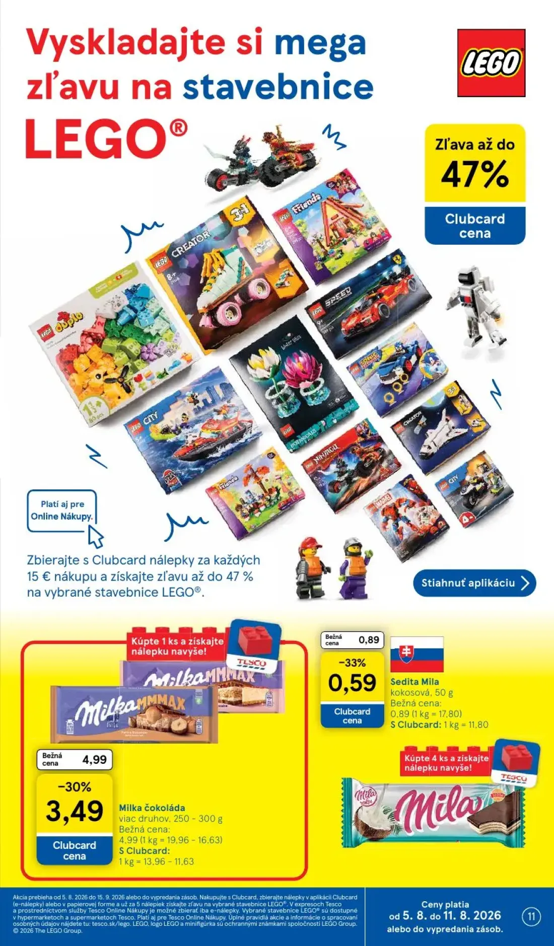 Tesco leták, strana 11 z 52 — Milka čokoláda, Sedita Mila kokosová