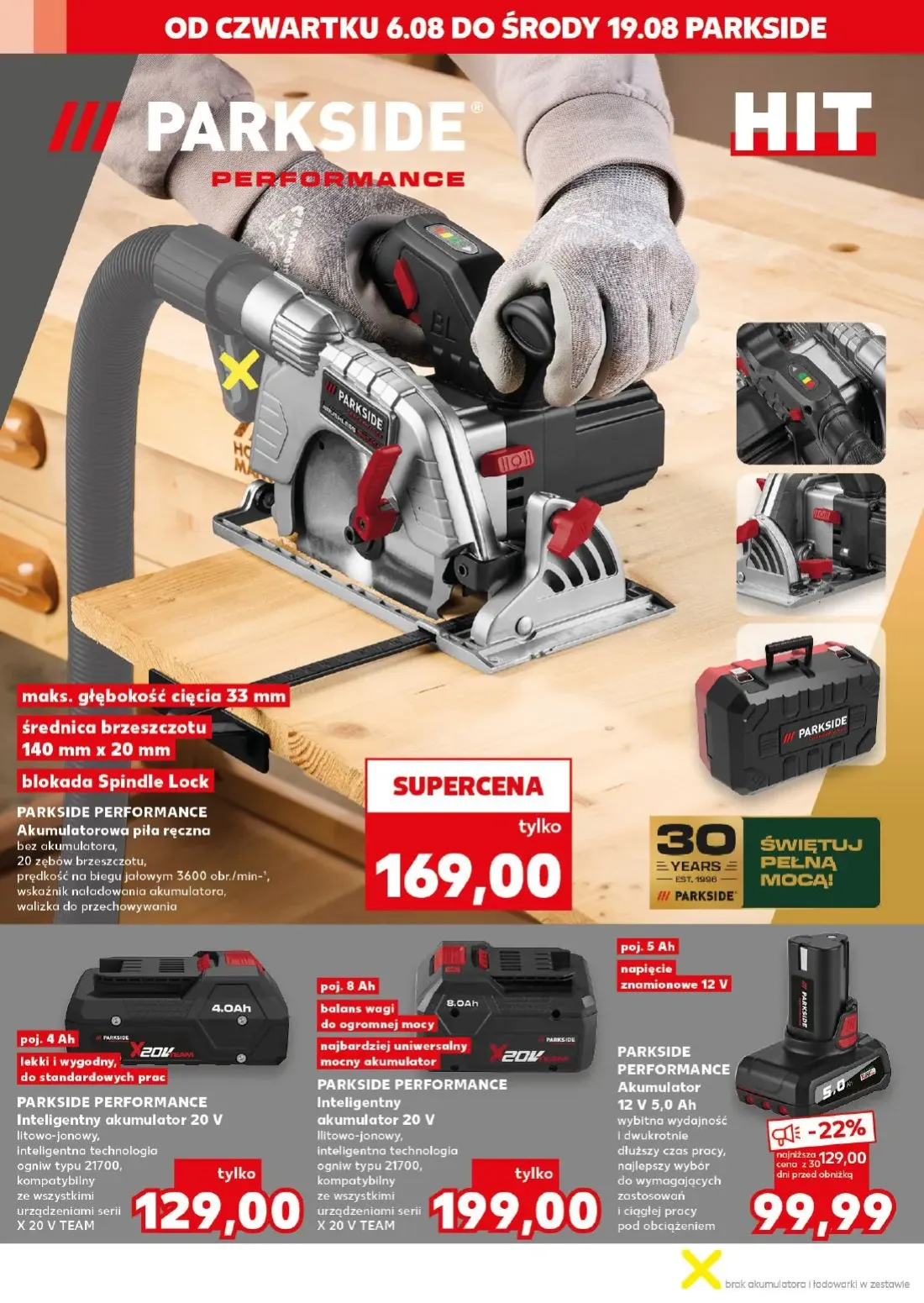 Kaufland gazetka, strona 6 z 16 — PARKSIDE PERFORMANCE Akumulator 12 V 5,0 Ah, PARKSIDE PERFORMANCE Akumulatorowa piła ręczn…