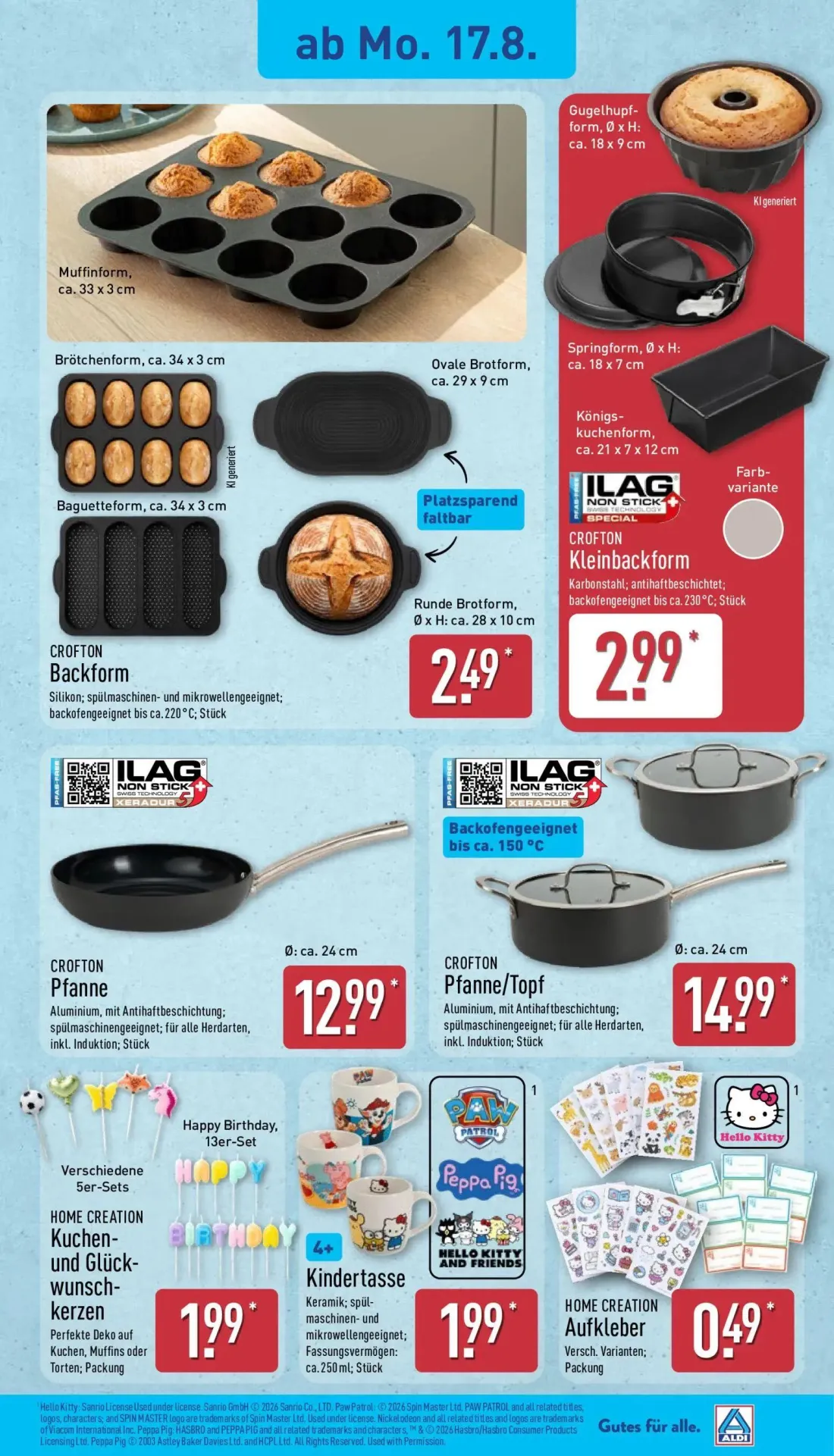 Aldi Nord Prospekt, Seite 2 von 14 — CROFTON Backform, CROFTON Kleinbackform, CROFTON Pfanne
