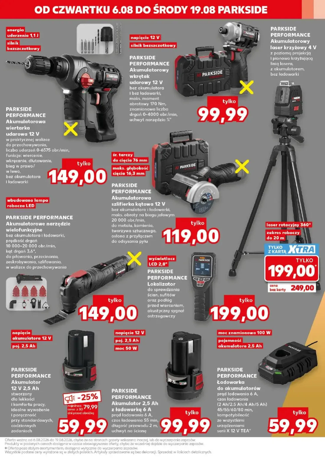Kaufland gazetka, strona 7 z 16 — PARKSIDE PERFORMANCE Akumulatorowy laser krzyżowy 4 V, PARKSIDE PERFORMANCE Akumulator 12 …