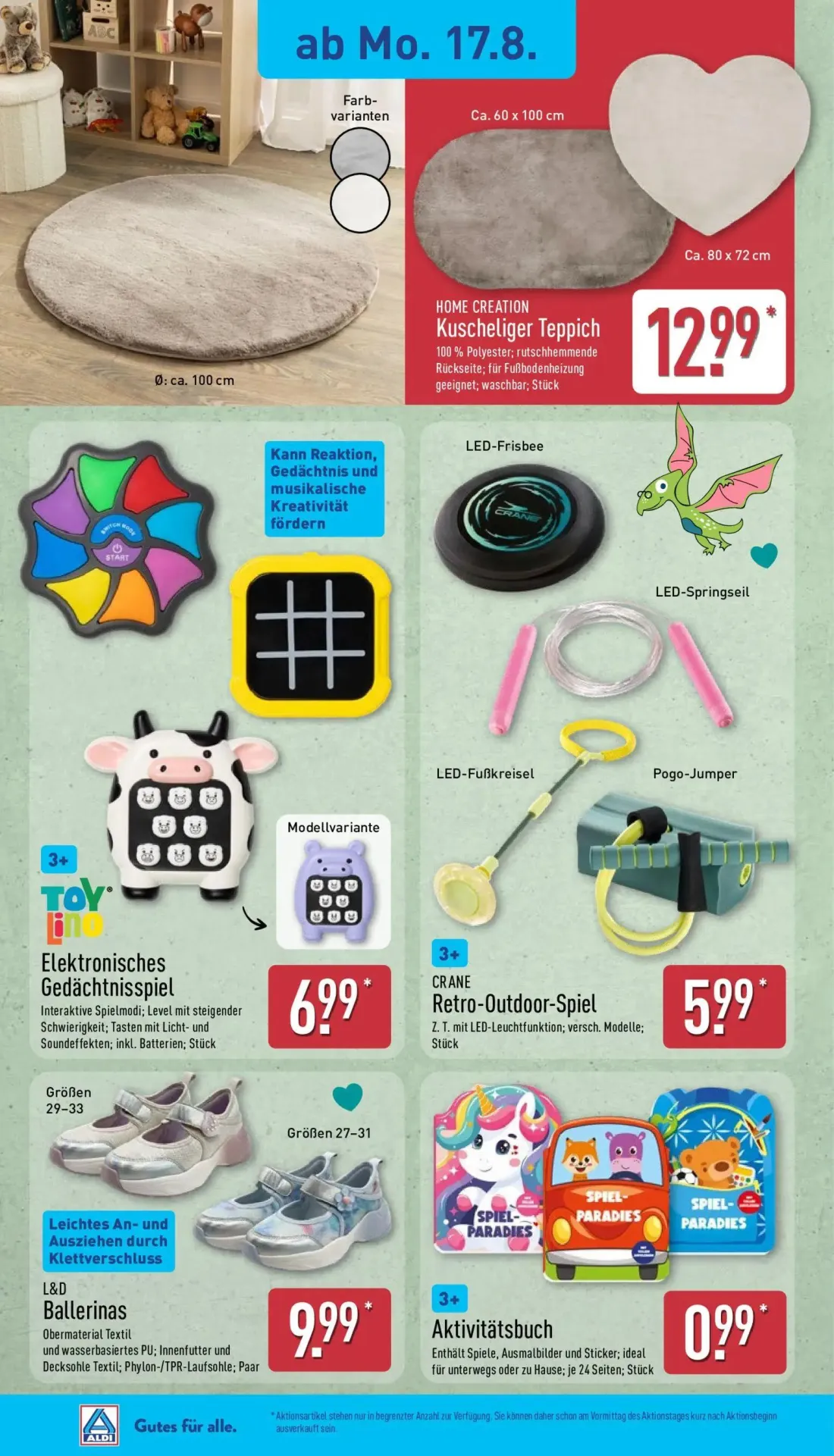 Aldi Nord Prospekt, Seite 5 von 14 — Elektronisches Gedächtnisspiel, Retro-Outdoor-Spiel, Aktivitätsbuch