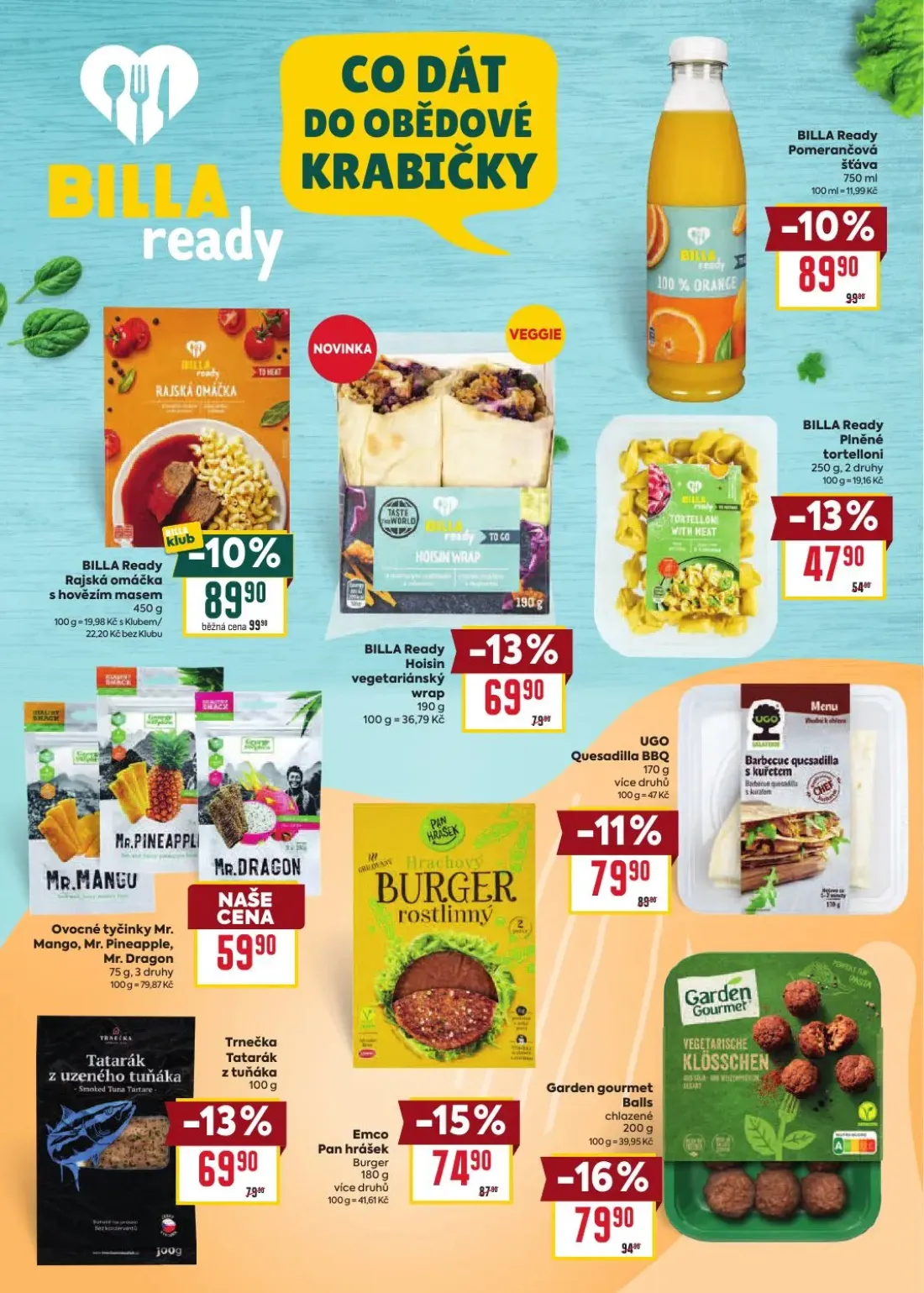Billa leták, strana 11 z 20 — Garden gourmet Balls chlazené, Emco Pan hrášek Burger, BILLA Ready Rajská omáčka s hovězím mas…