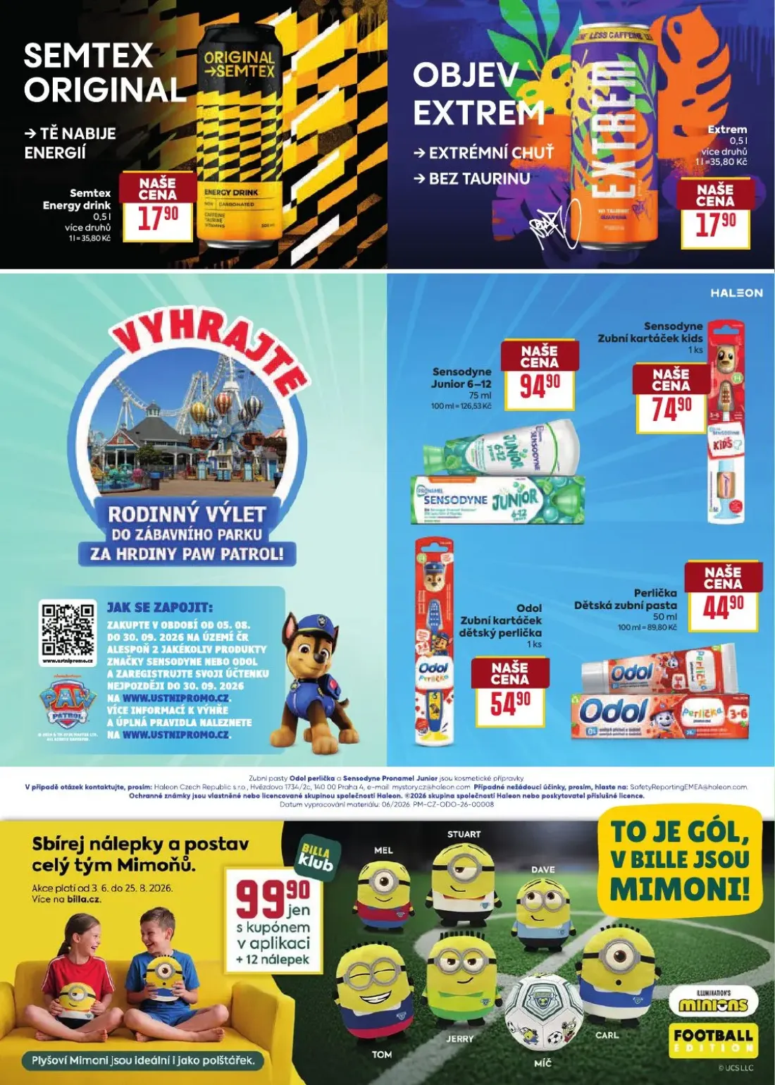 Billa leták, strana 17 z 20 — Semtex Energy drink, Extrem, Sensodyne Junior 6-12