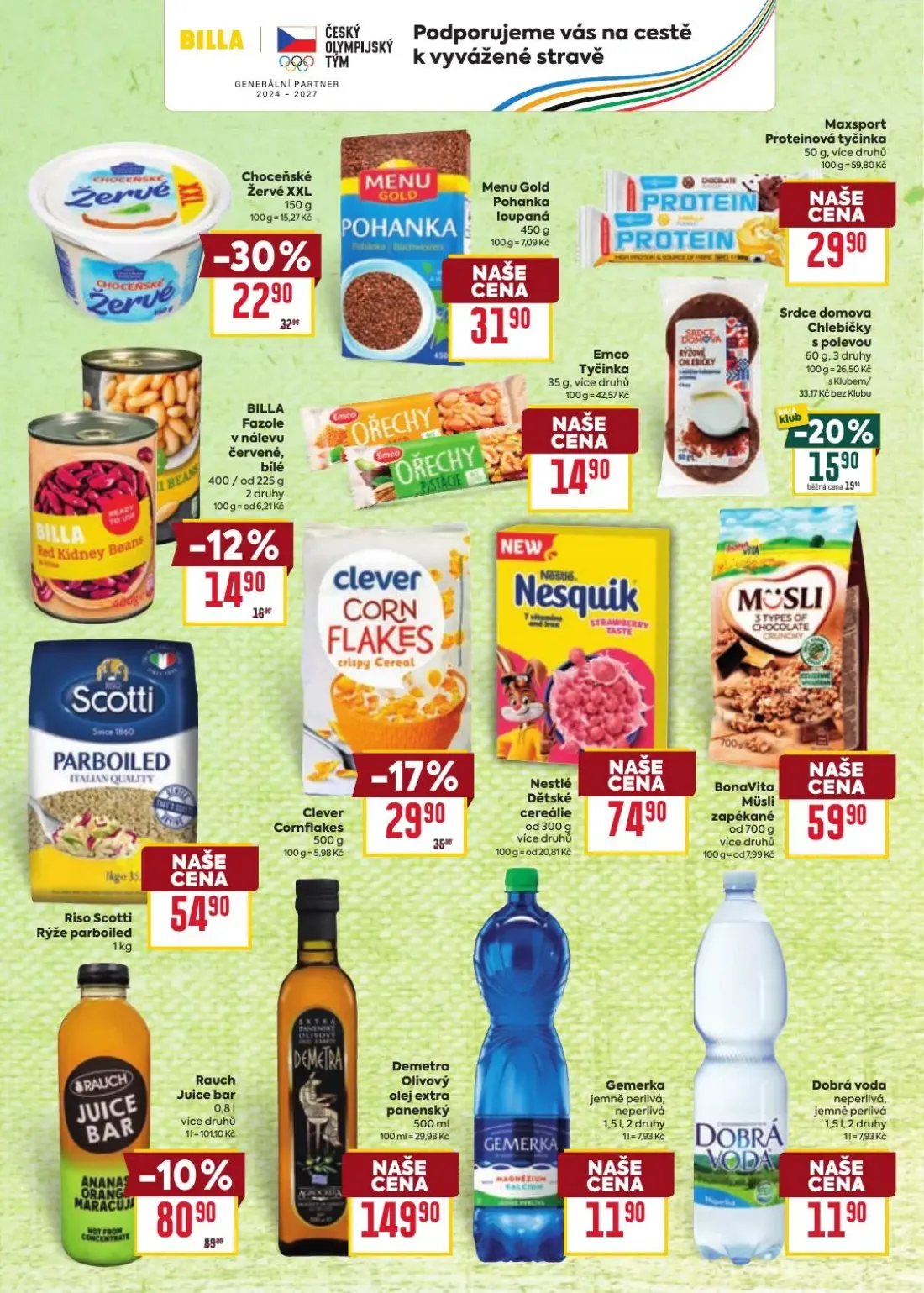 Billa leták, strana 15 z 33 — Maxsport Proteinová tyčinka, Emco Tyčinka