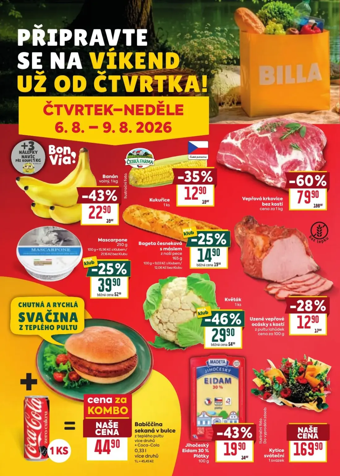 Billa leták, strana 28 z 33 — Vepřová krkovice bez kosti, Banán volný