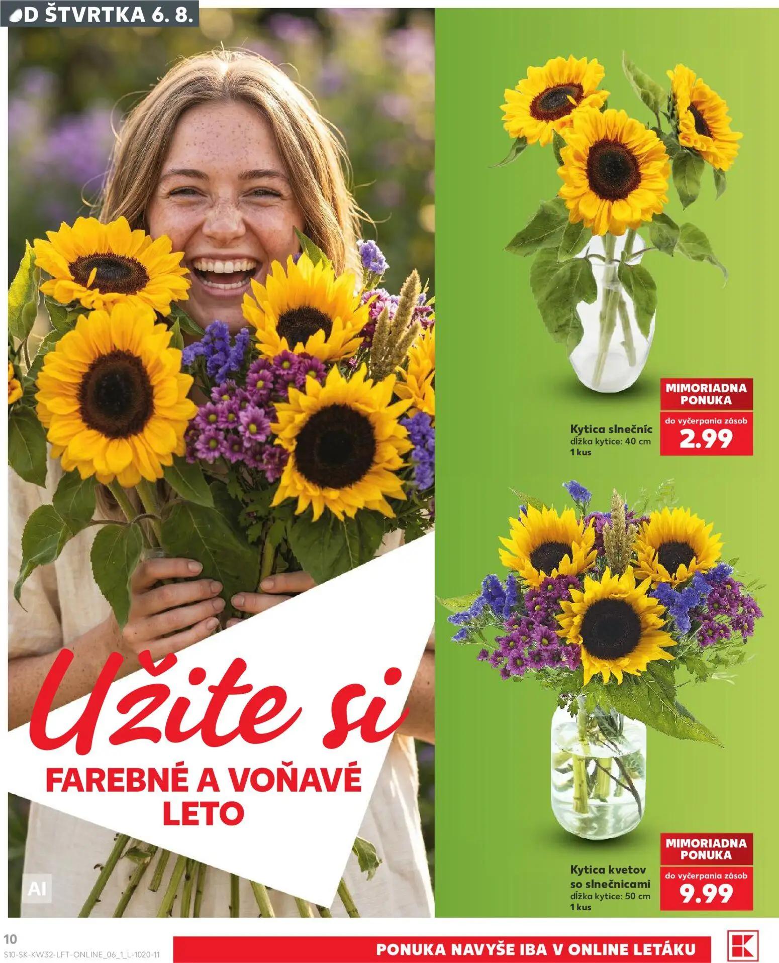 Kaufland leták, strana 10 z 78 — Kytica slnečníc, Kytica kvetov so slnečnicami