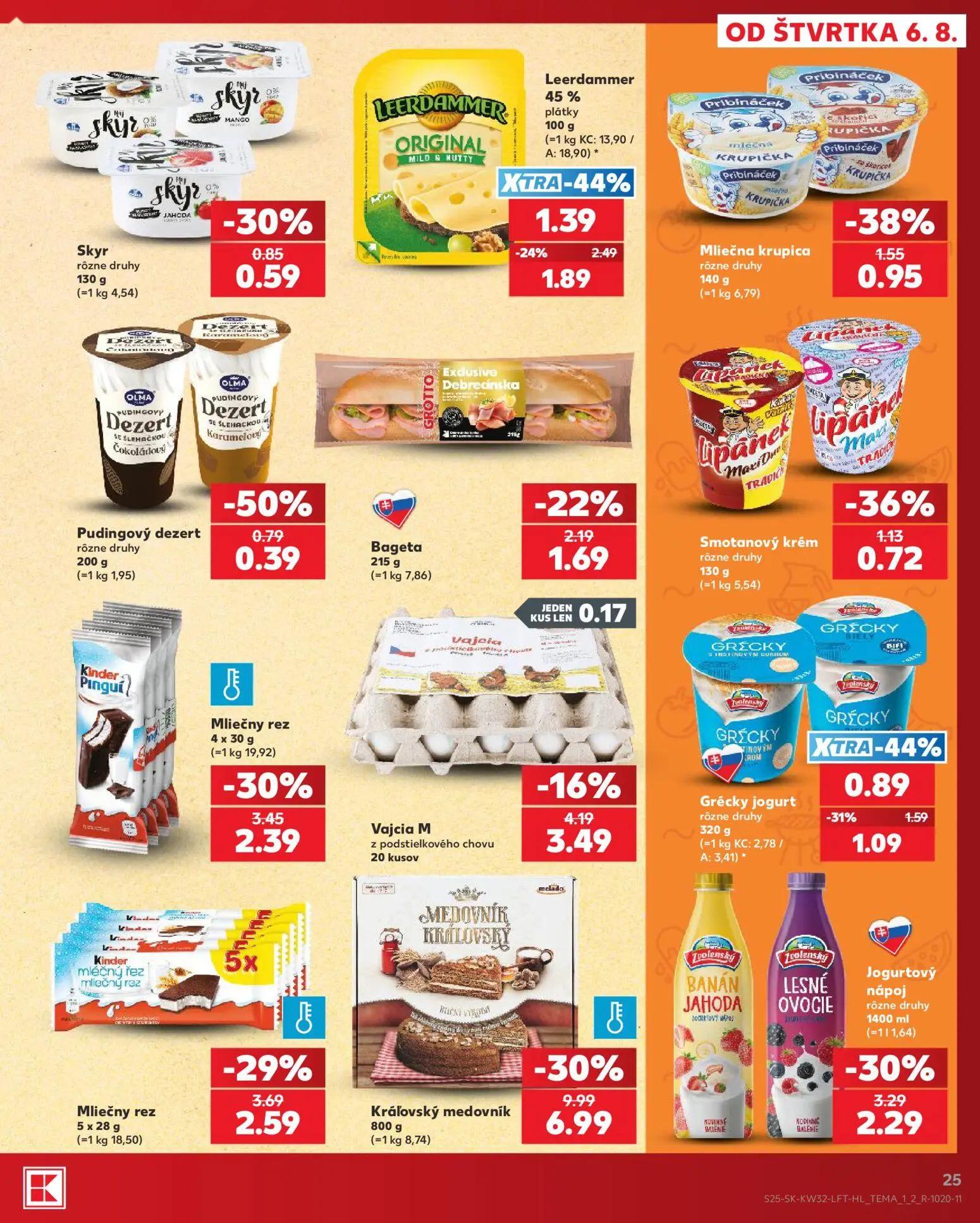 Kaufland leták, strana 25 z 78 — Leerdammer, Vajcia M, Grécky jogurt