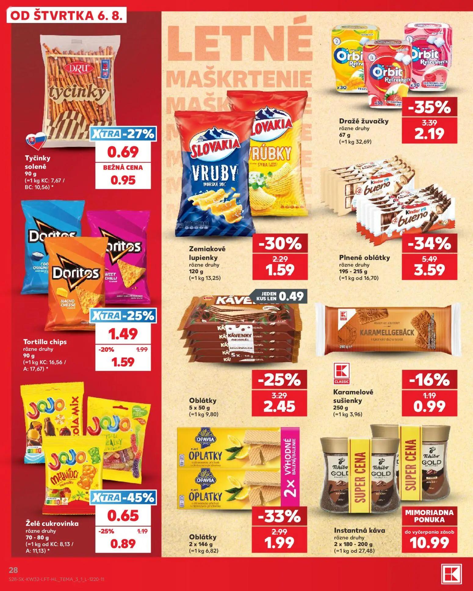 Kaufland leták, strana 28 z 78 — Plnené oblátky, Dražé žuvačky, Oblátky