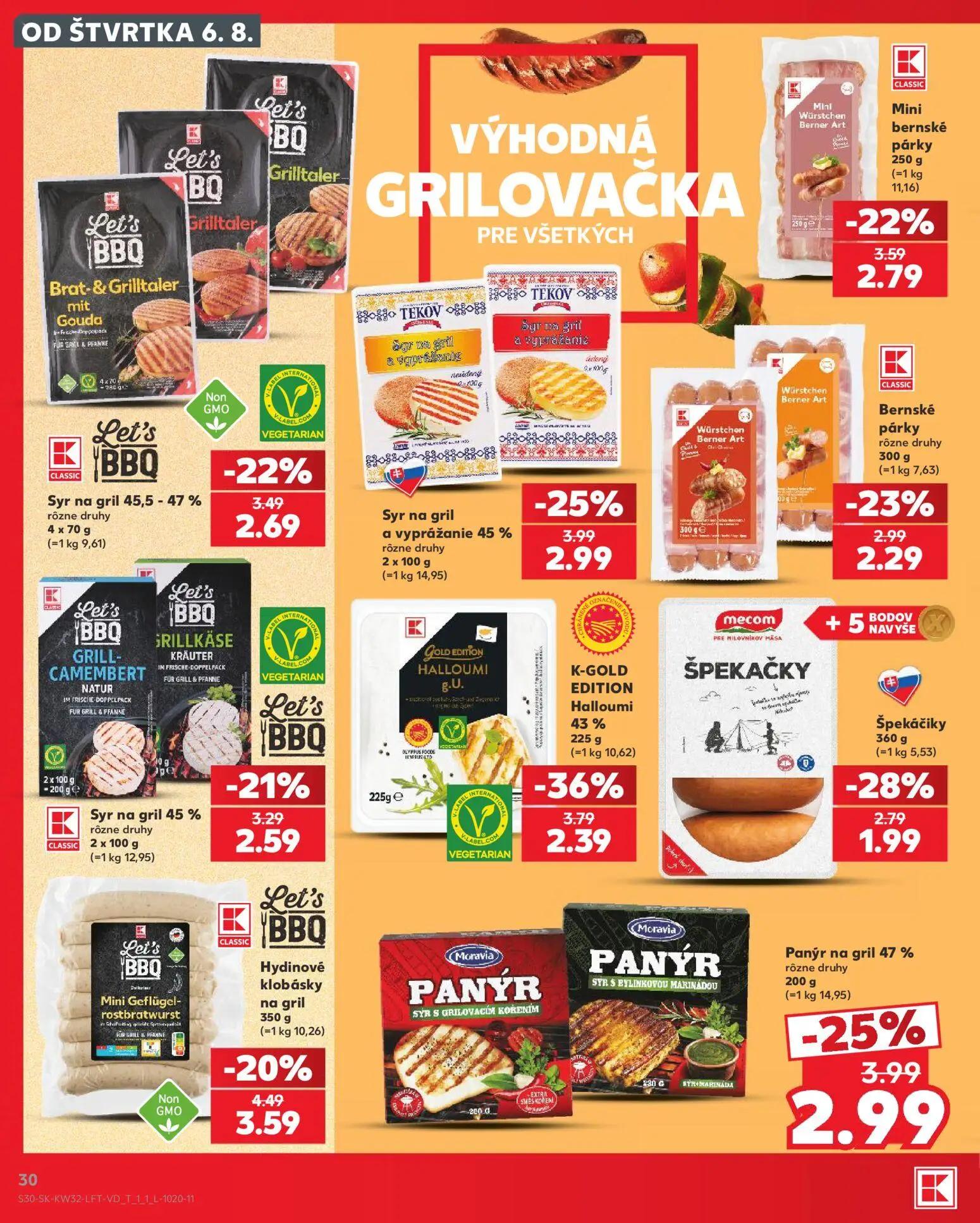 Kaufland leták, strana 30 z 78 — K-GOLD EDITION Halloumi, Syr na gril a vyprážanie 45%, Panýr na gril 47%