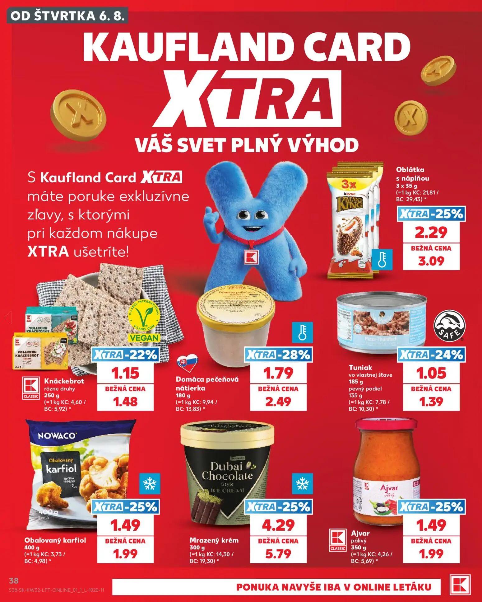 Kaufland leták, strana 38 z 78 — Mrazený krém, Oblátka s náplňou, Obalovaný karfiol