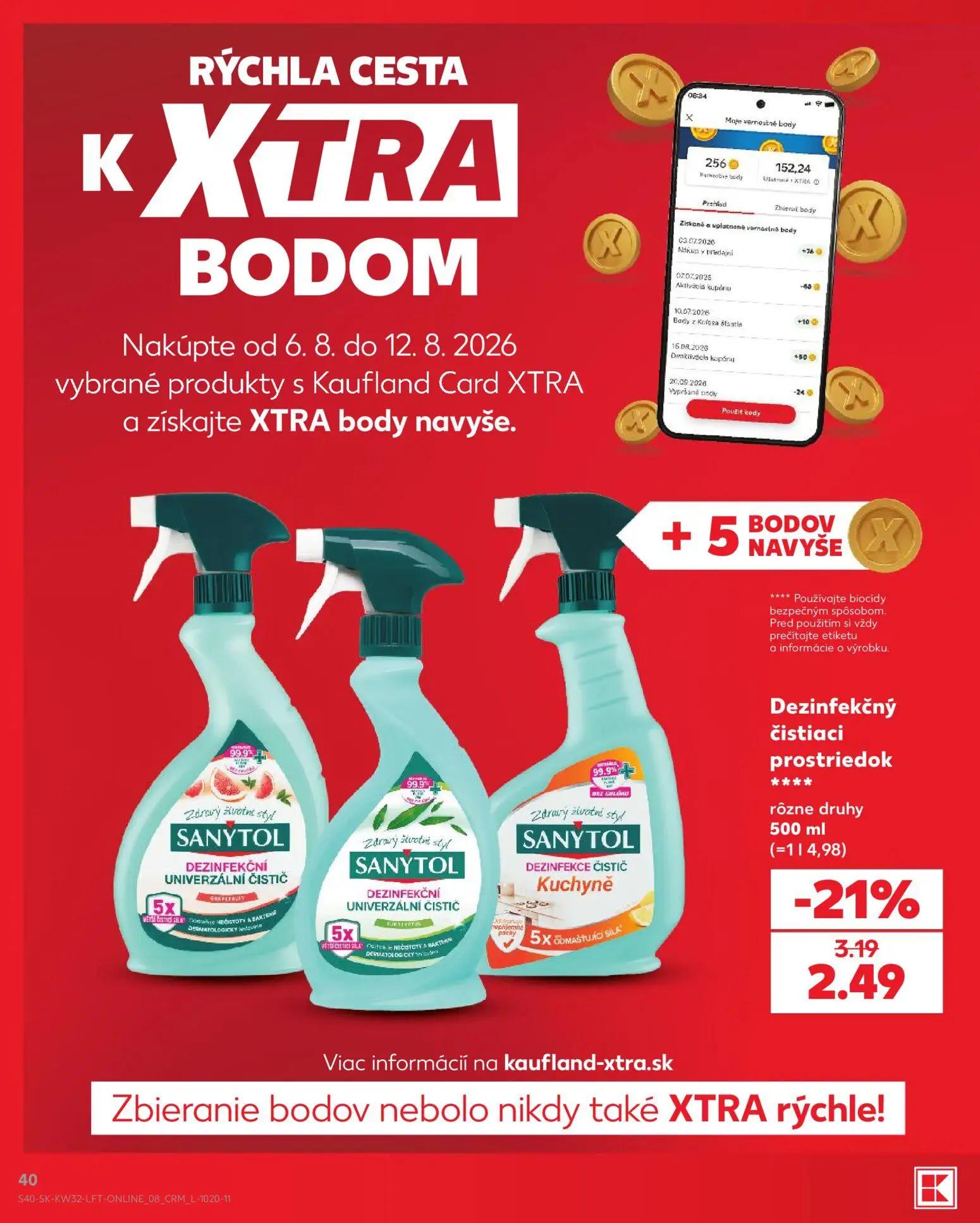 Kaufland leták, strana 40 z 78 — Sanytol Dezinfekčný čistiaci prostriedok