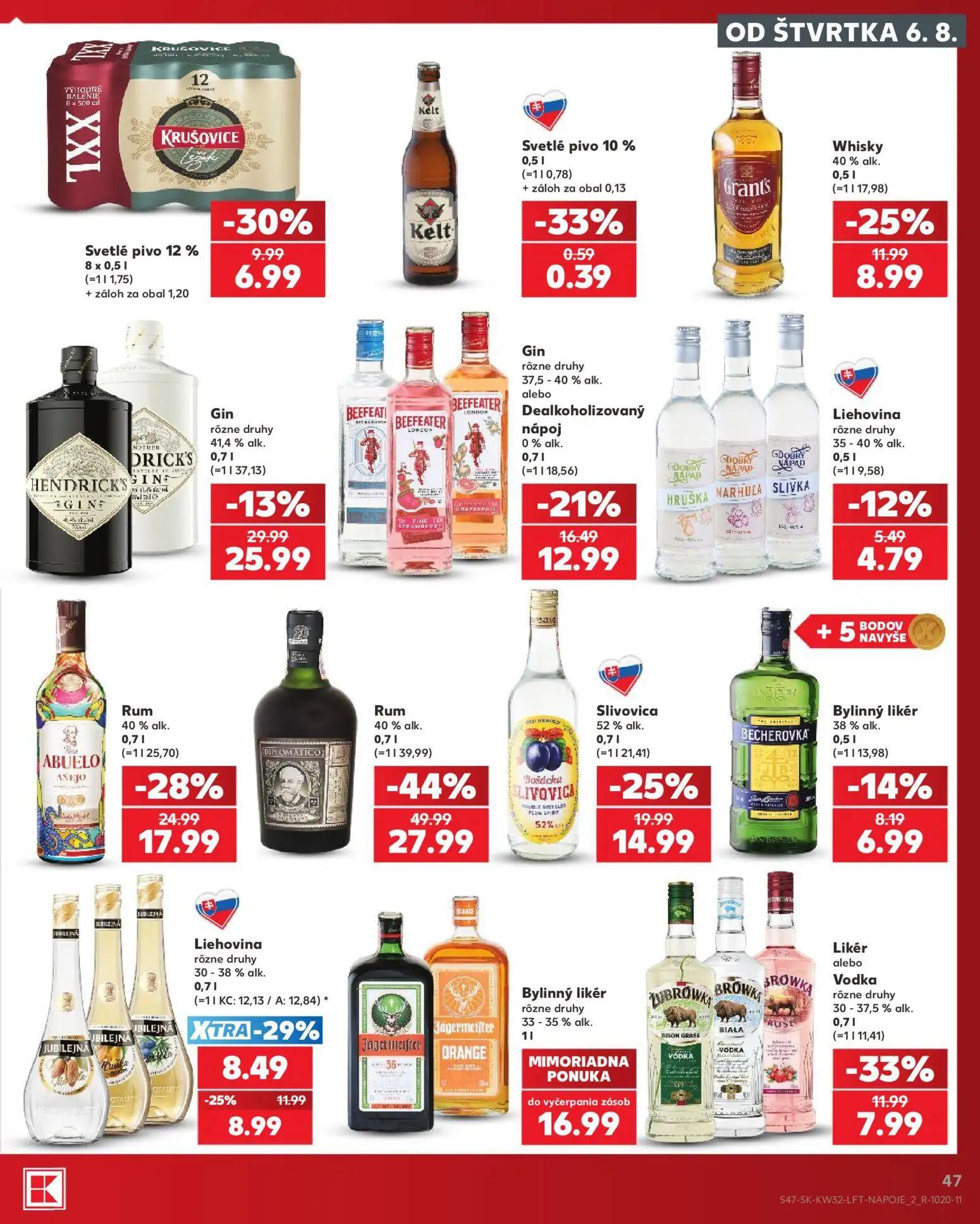 Kaufland leták, strana 47 z 78 — Svetlé pivo 12%, Svetlé pivo 10%