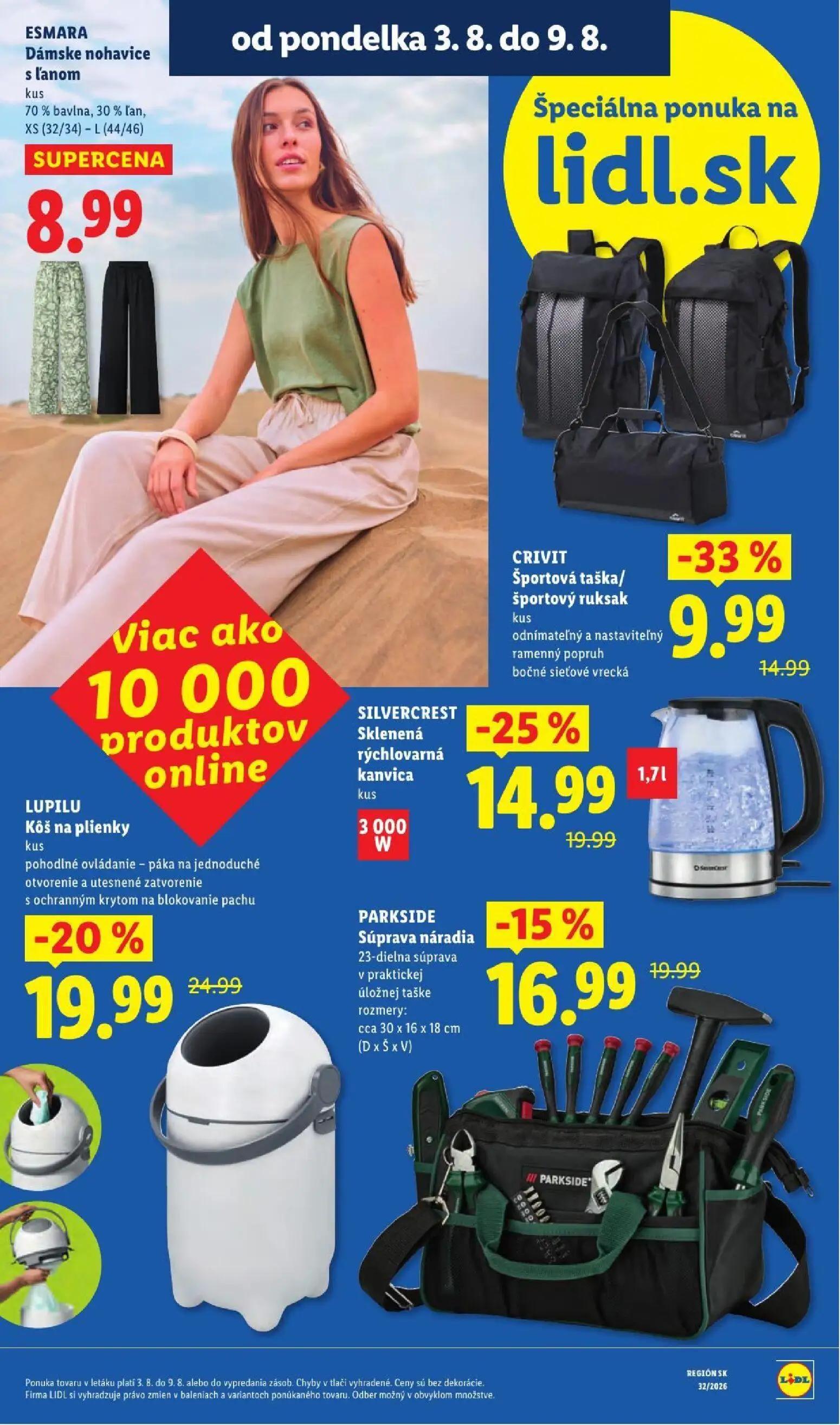 Lidl leták, strana 9 z 95 — Dámske nohavice s l'anom