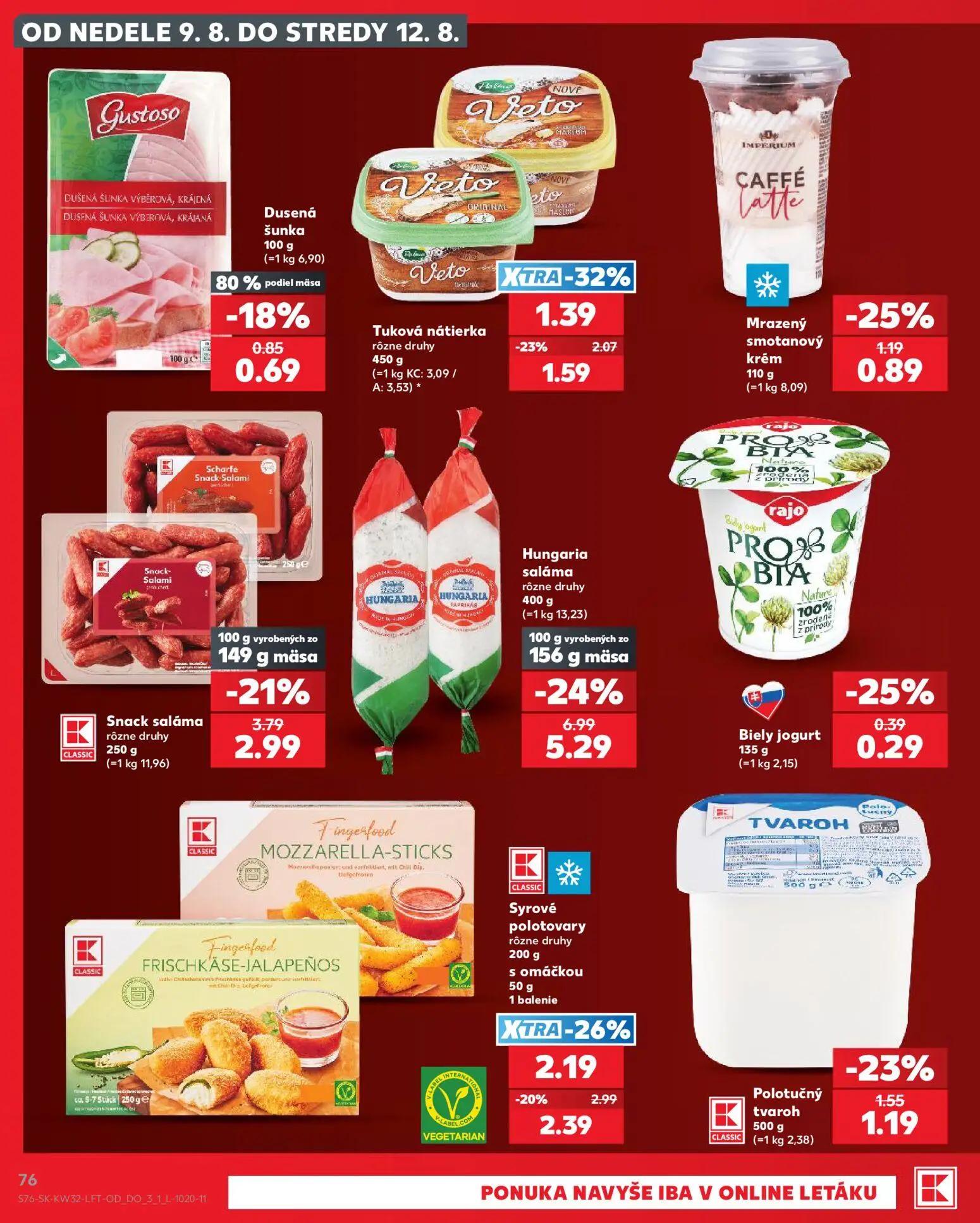 Kaufland leták, strana 76 z 78 — Mrazený smotanový krém