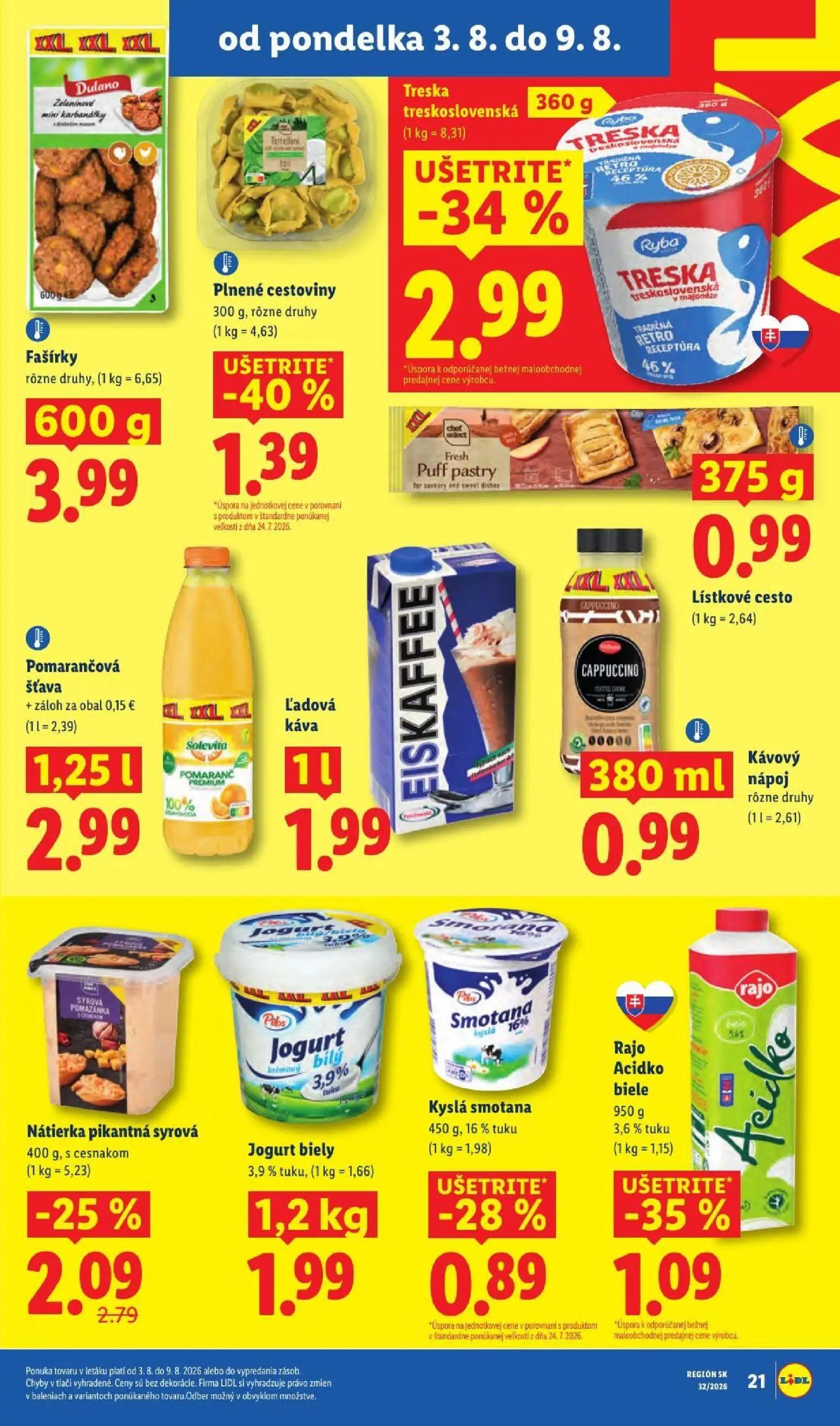 Lidl leták, strana 29 z 95 — Ľadová káva, Kávový nápoj, Jogurt biely