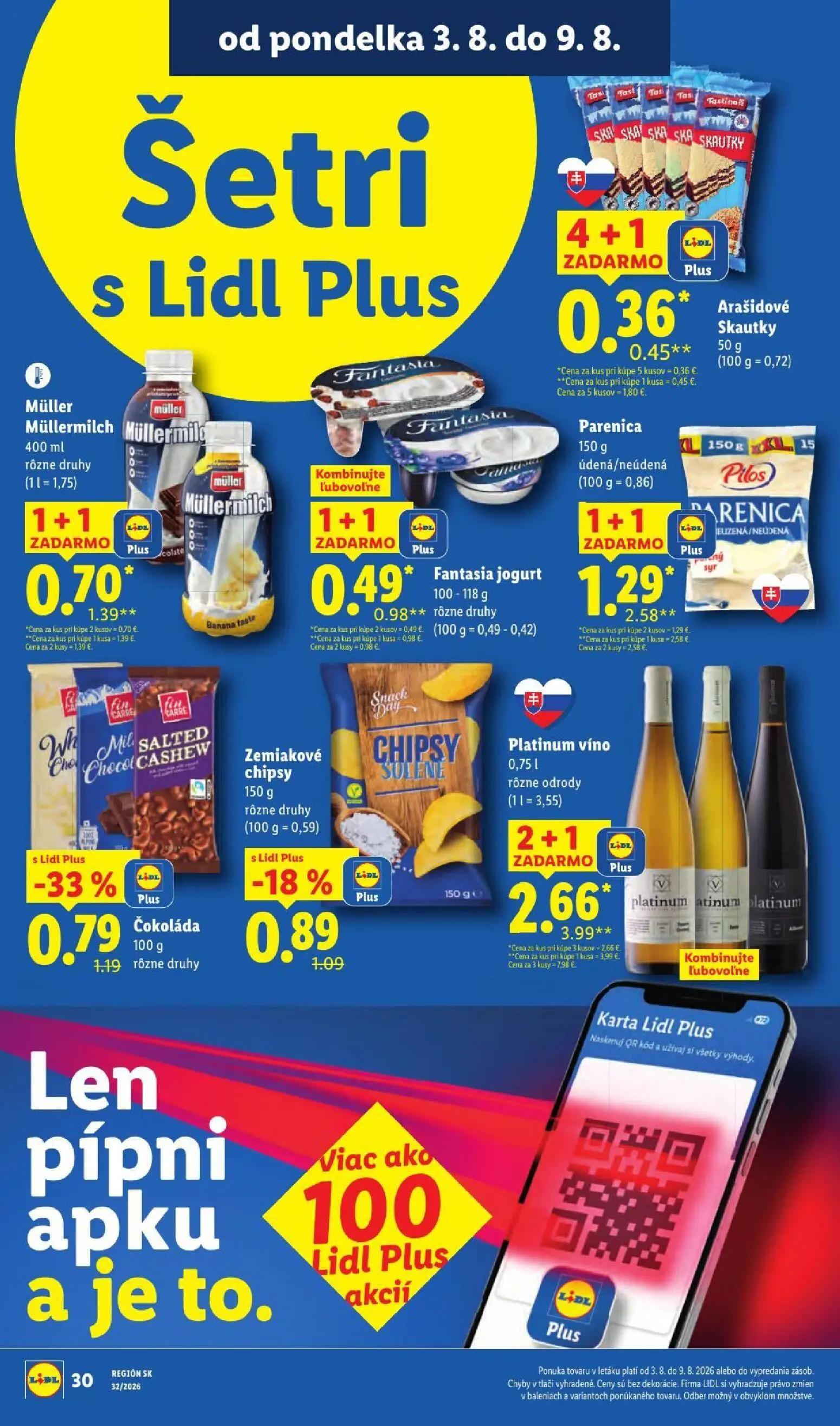 Lidl leták, strana 36 z 95 — Parenica, Müllermilch, Fantasia jogurt