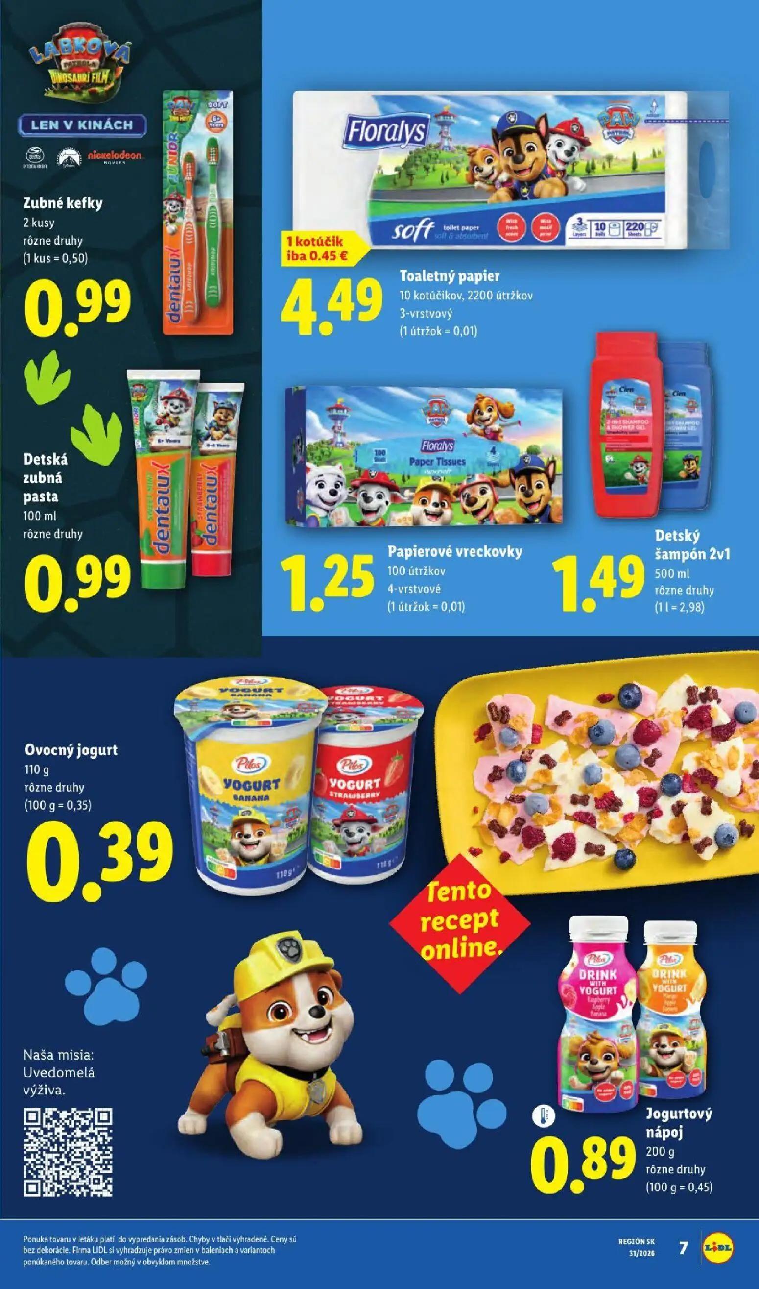 Lidl leták, strana 47 z 95 — Zubné kefky, Toaletný papier, Detská zubná pasta